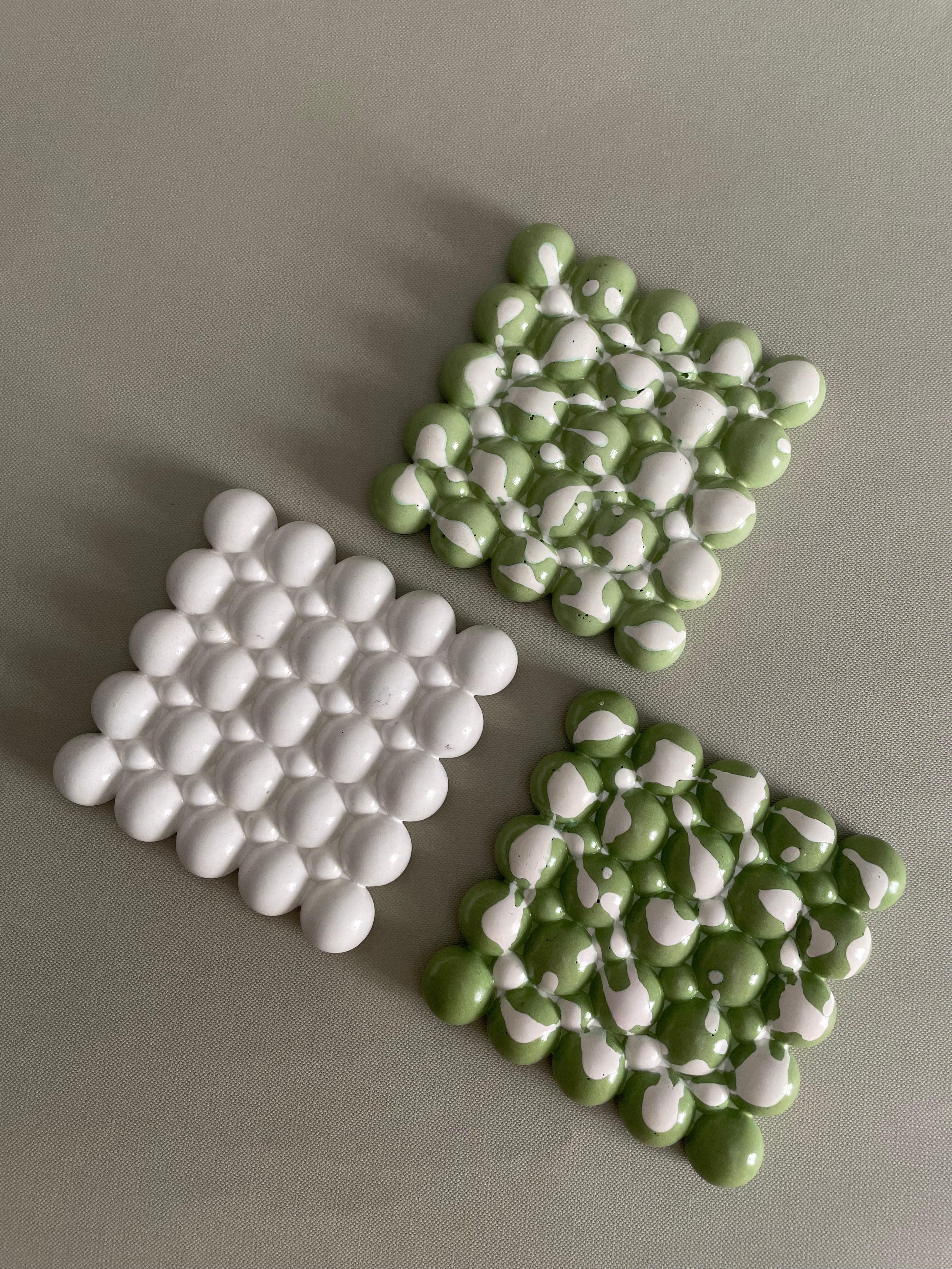 Bubbly coasters (green) "Set of 4"