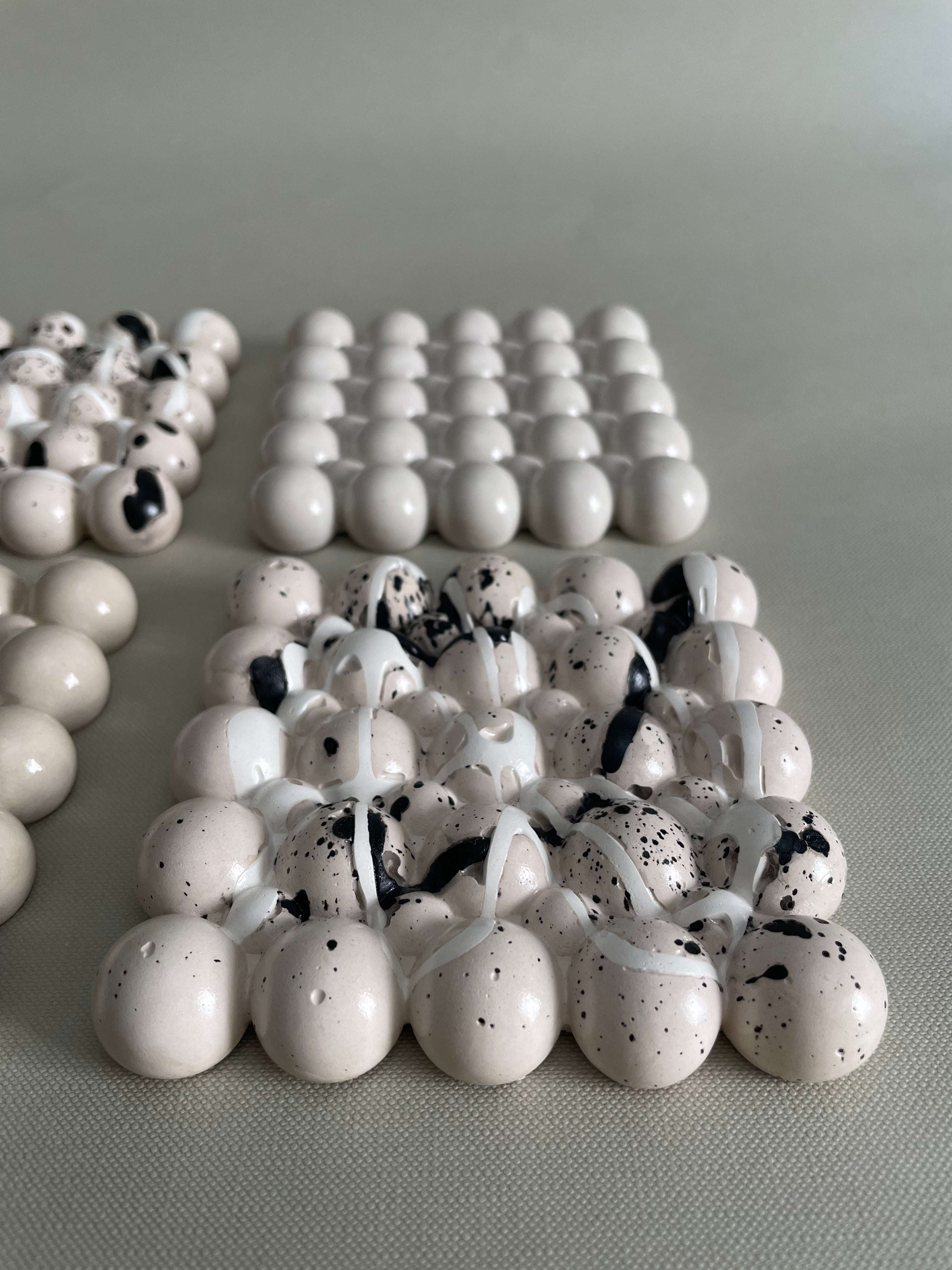 Bubbly coasters (beige) "Set of 4"