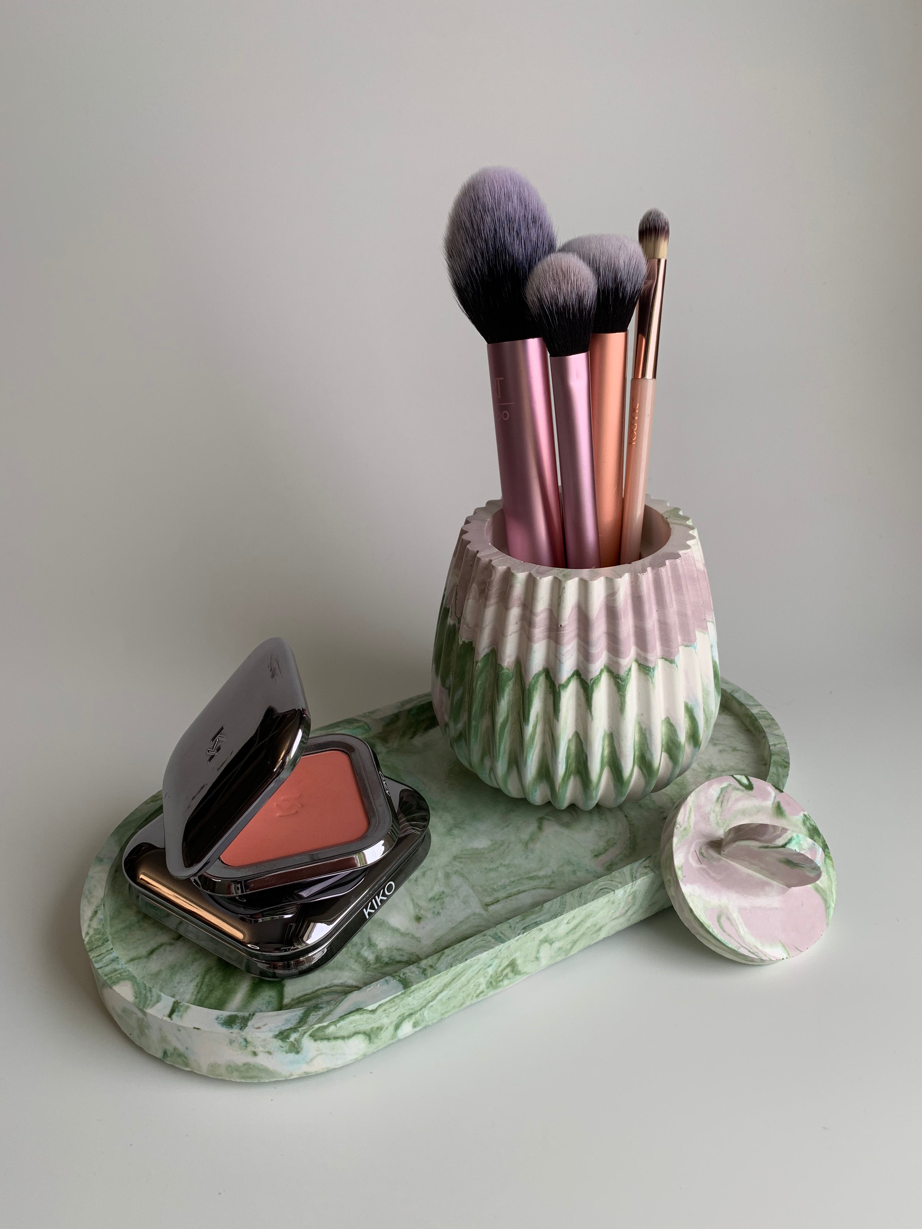 Vanity set | pink & green marble