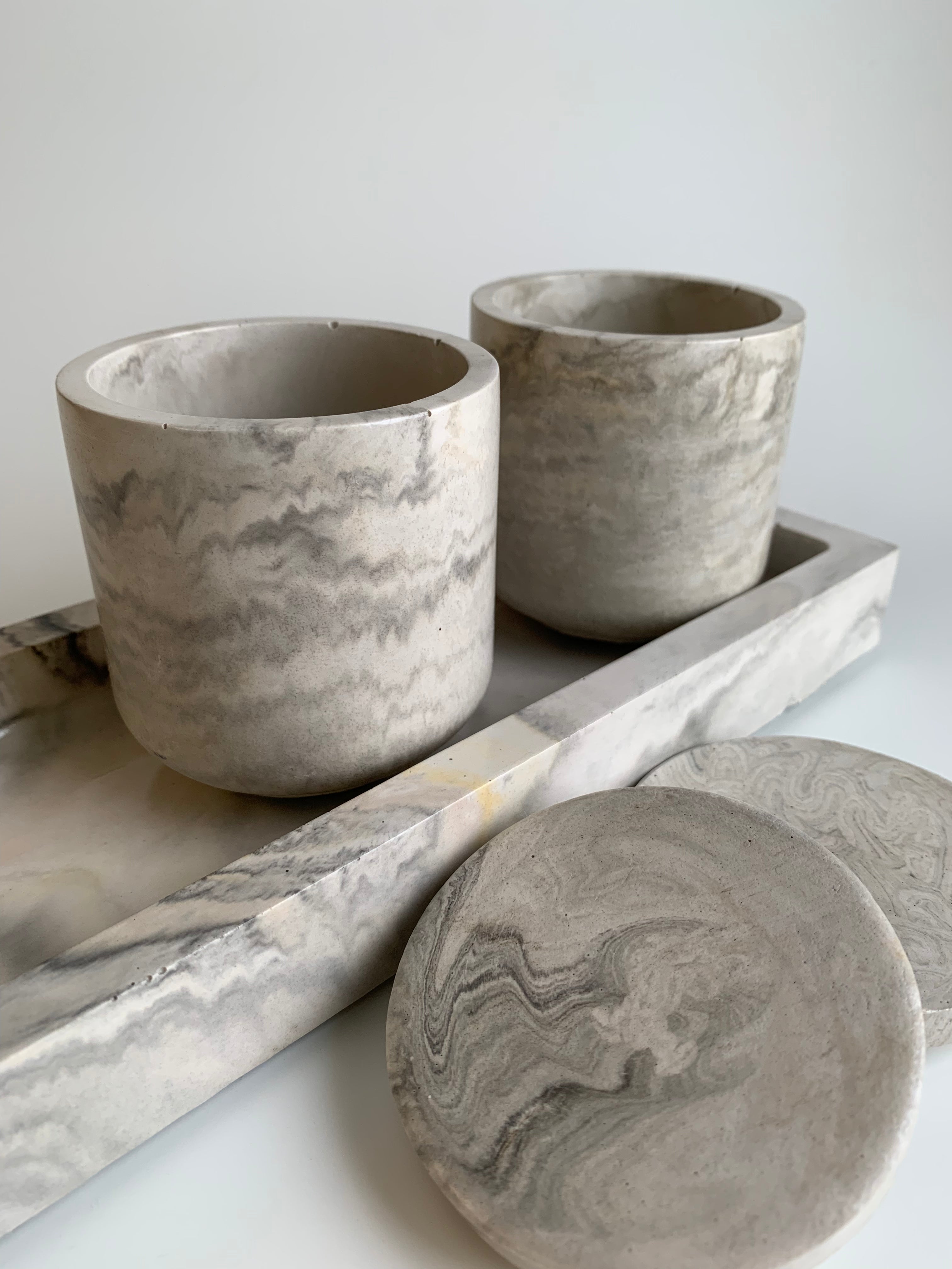 Marble vanity set | black, white, & hint of yellow