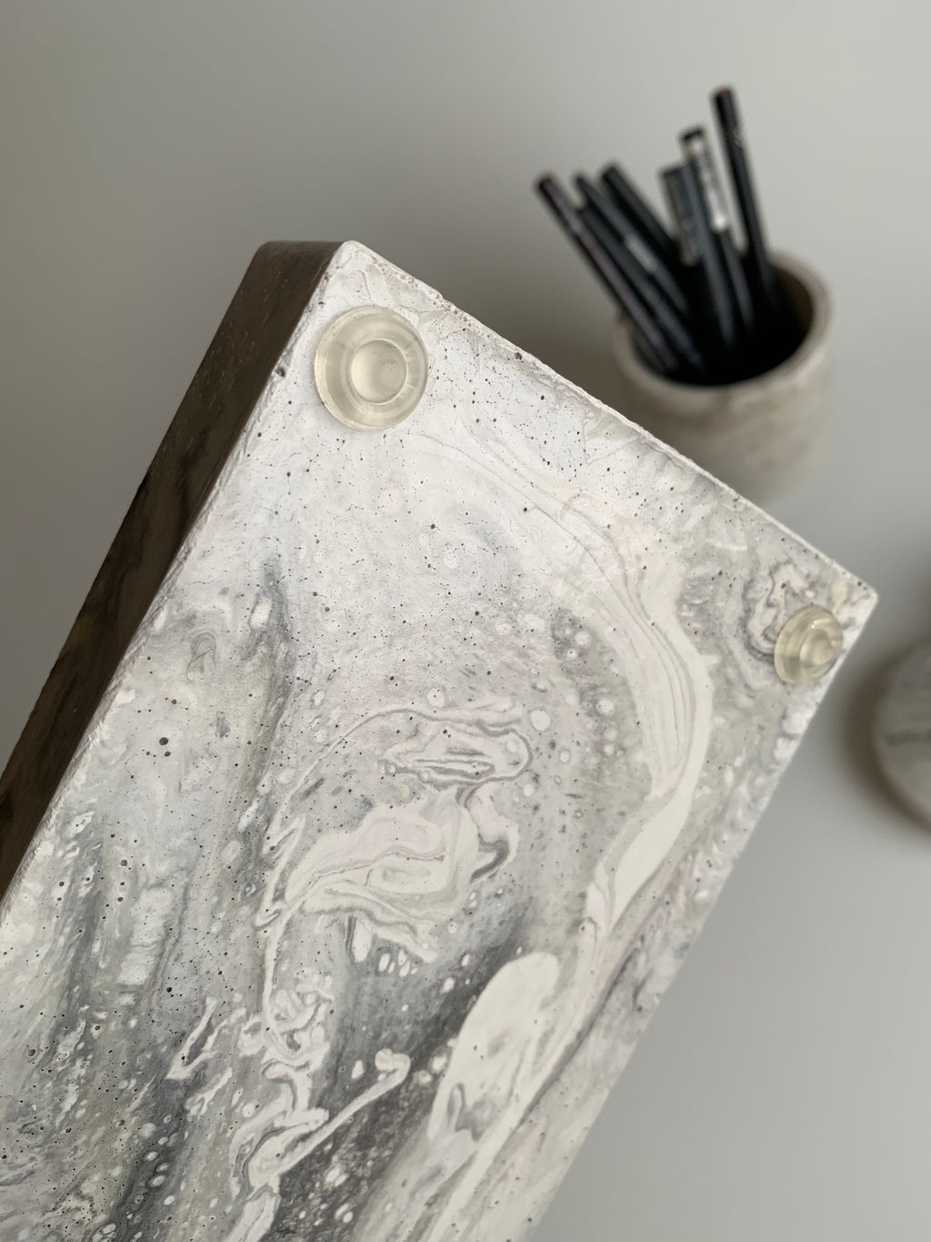 Marble vanity set | black, white, & hint of yellow