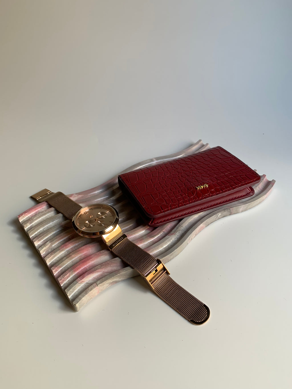 Wavy Tray | Pink & Grey Marble