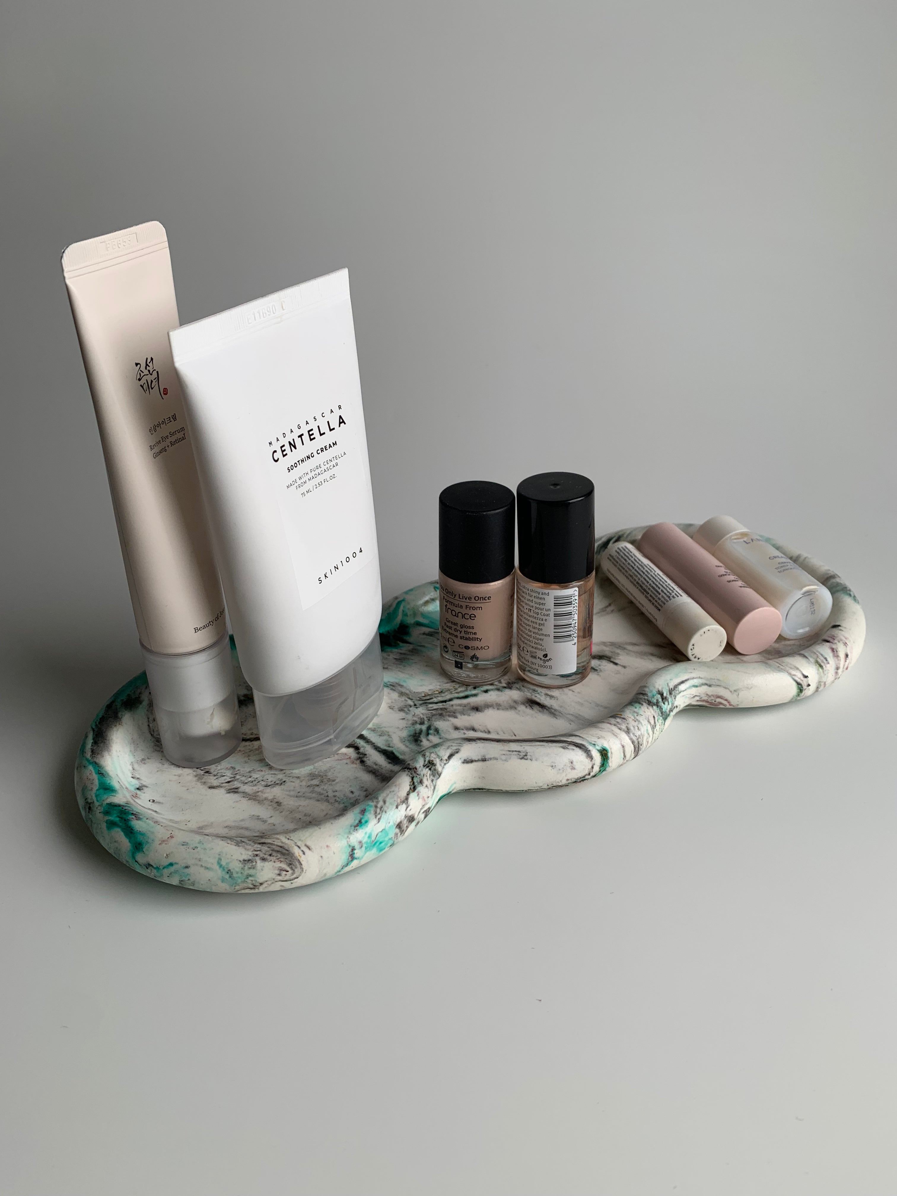 Triple Rings Tray | Teal Marble