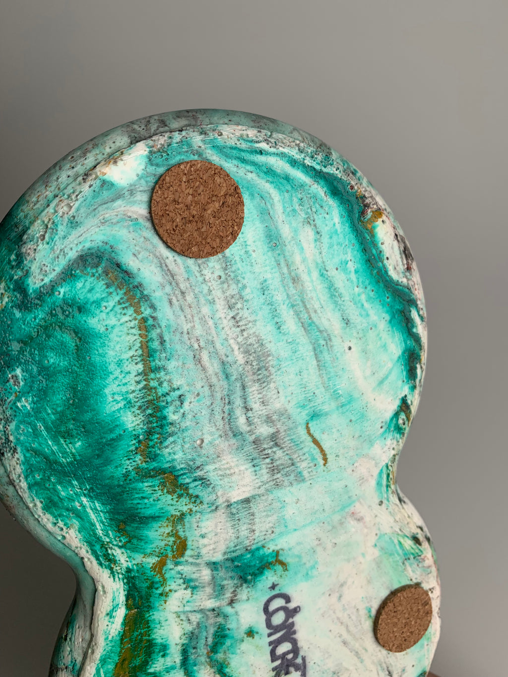 Triple Rings Tray | Teal Marble