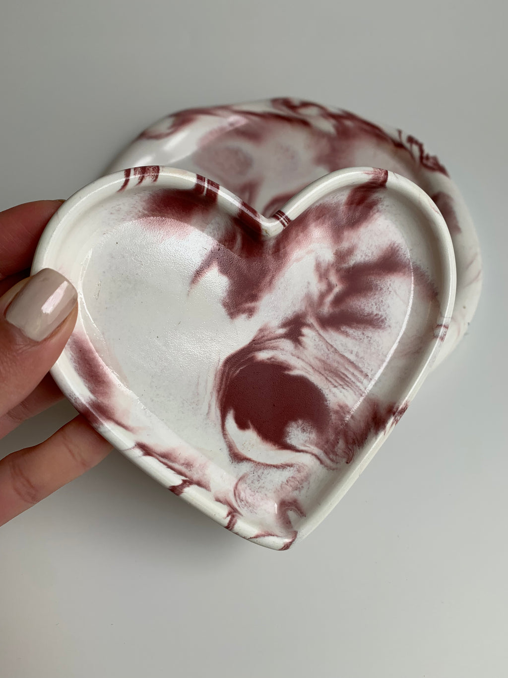 Two pieces set | Maroon Marble