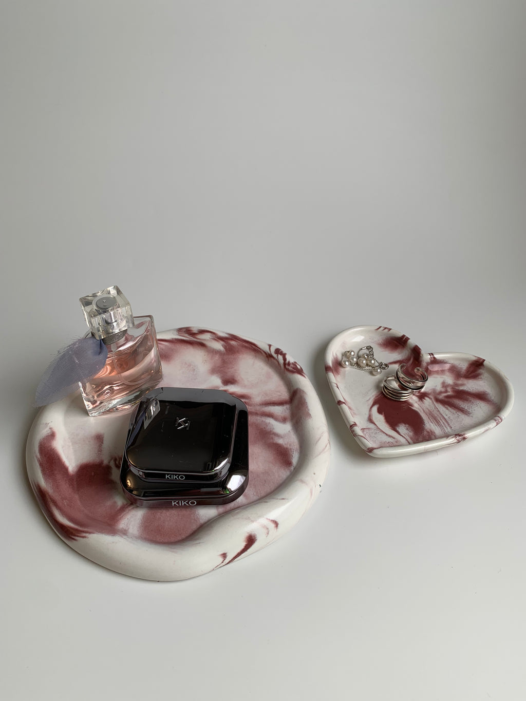 Two pieces set | Maroon Marble