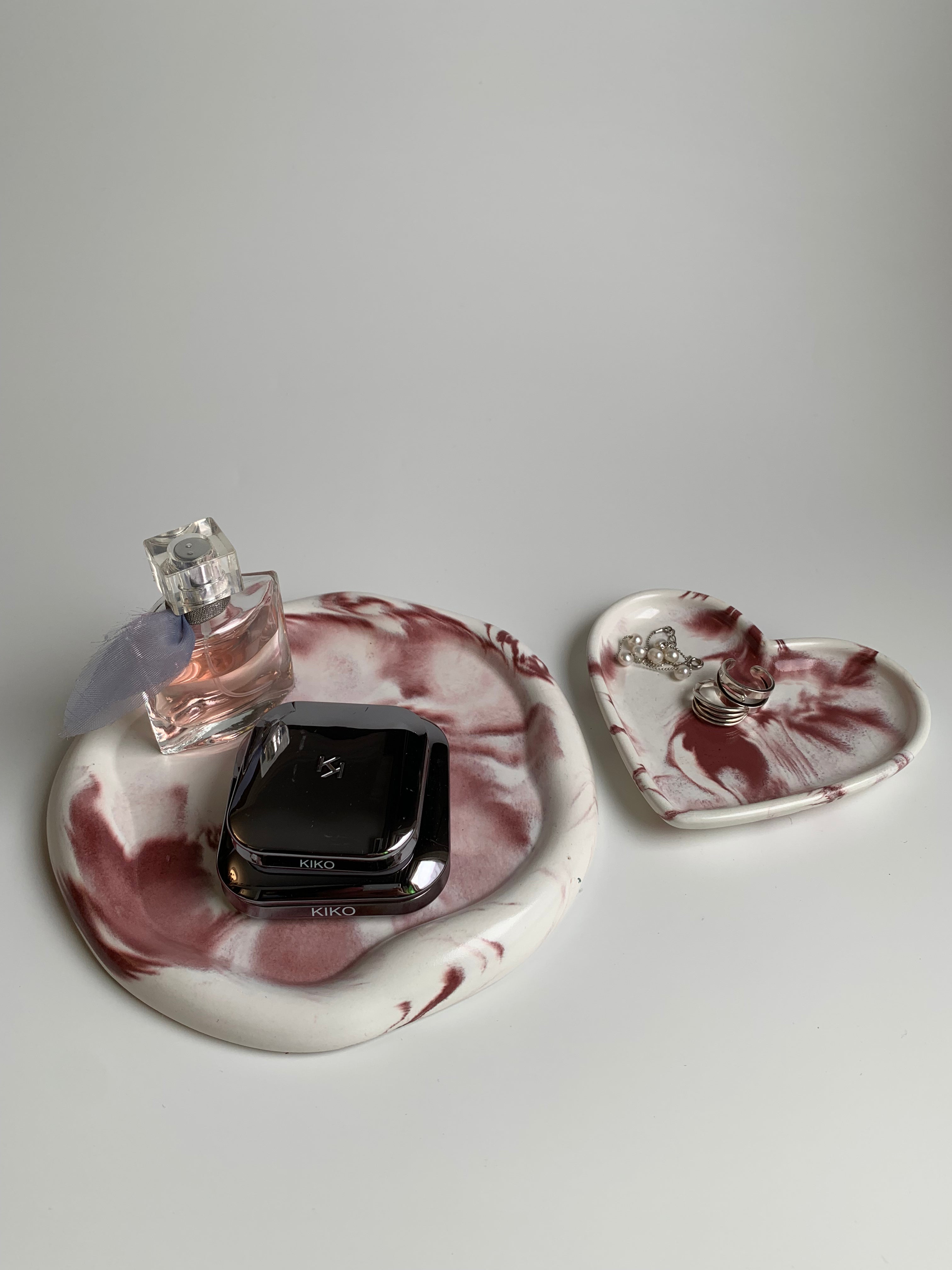 Two pieces set | Maroon Marble