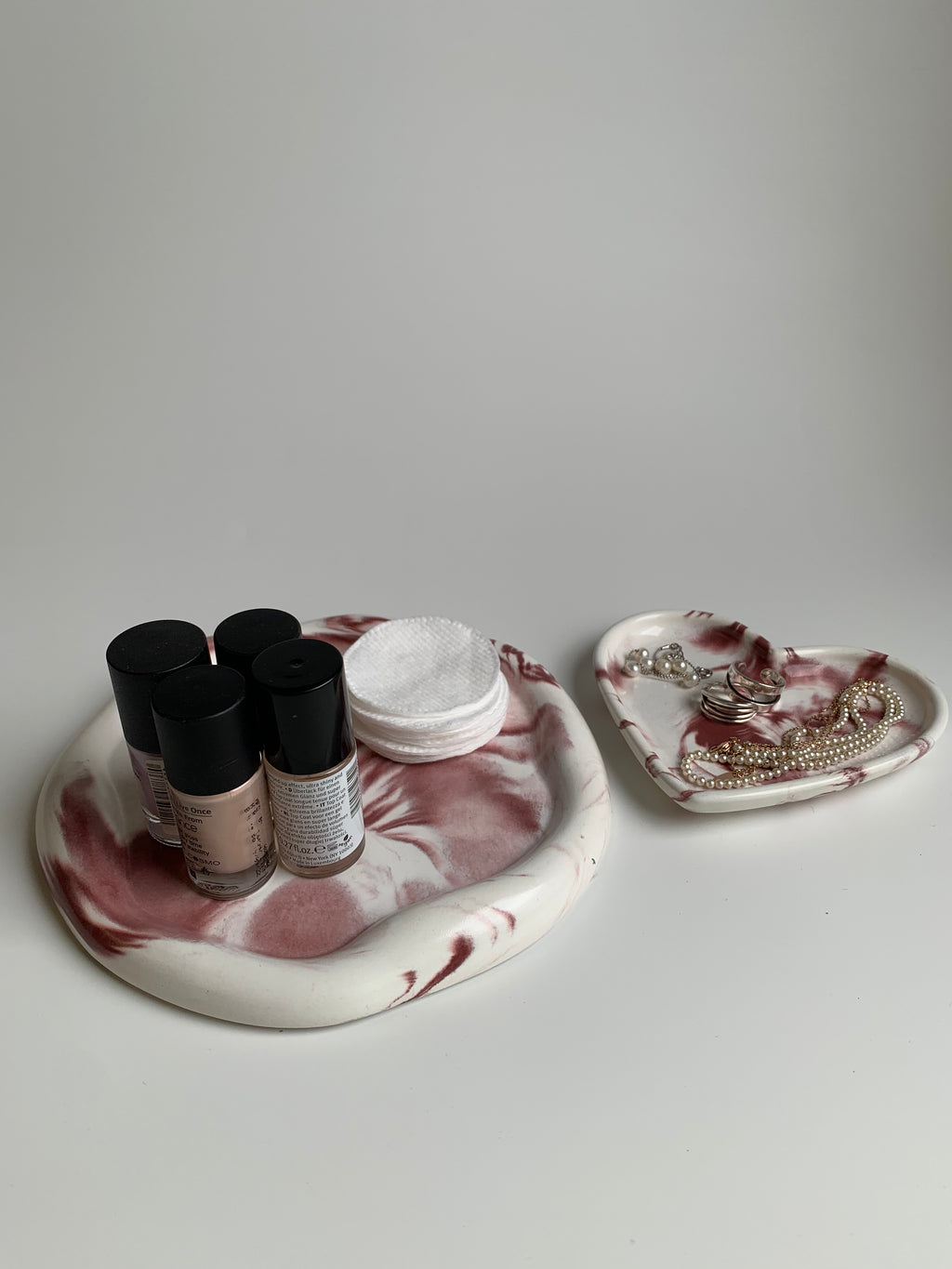 Two pieces set | Maroon Marble