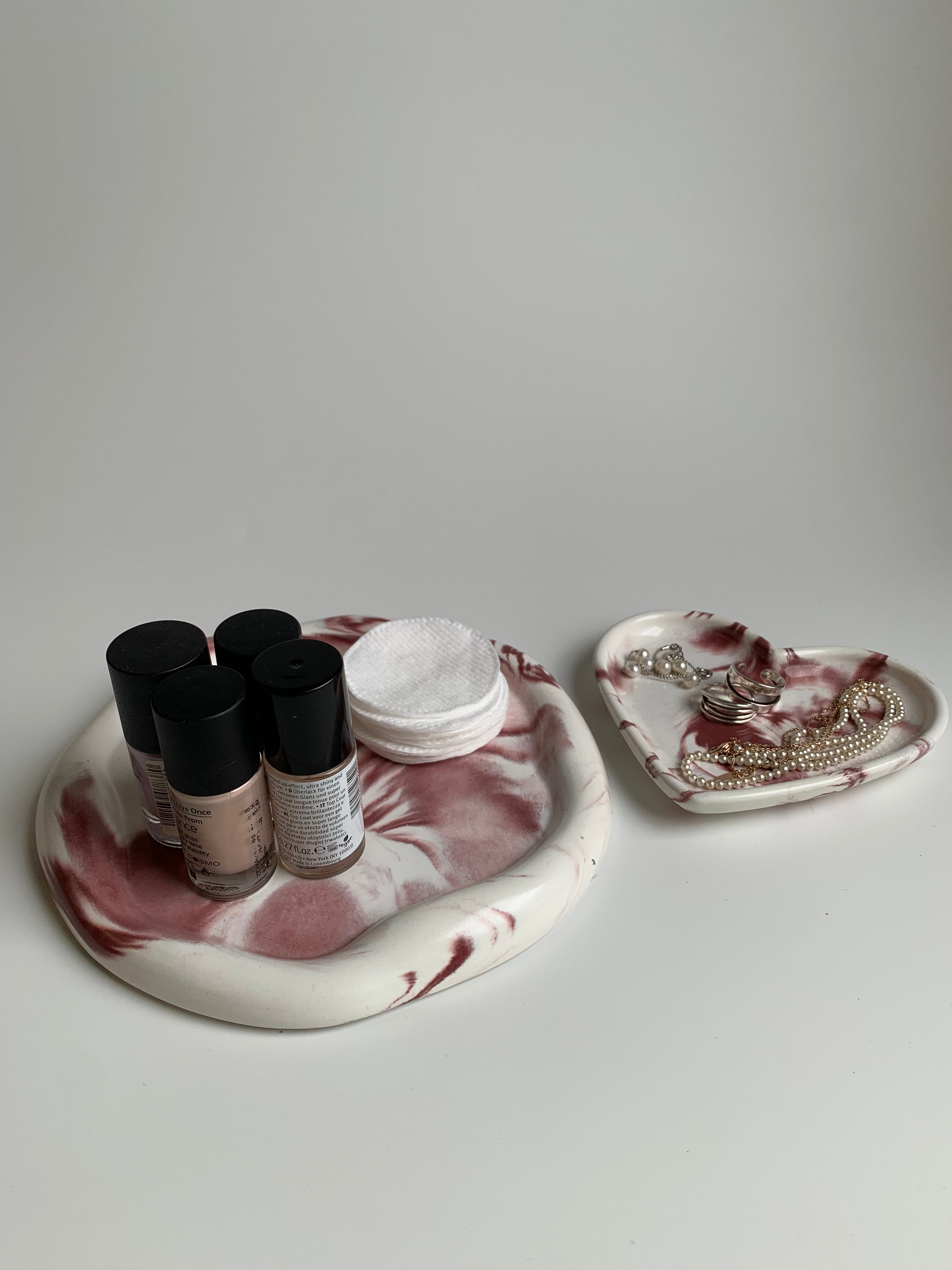 Two pieces set | Maroon Marble