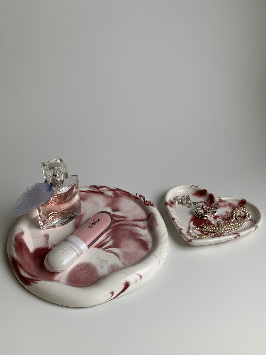 Two pieces set | Maroon Marble