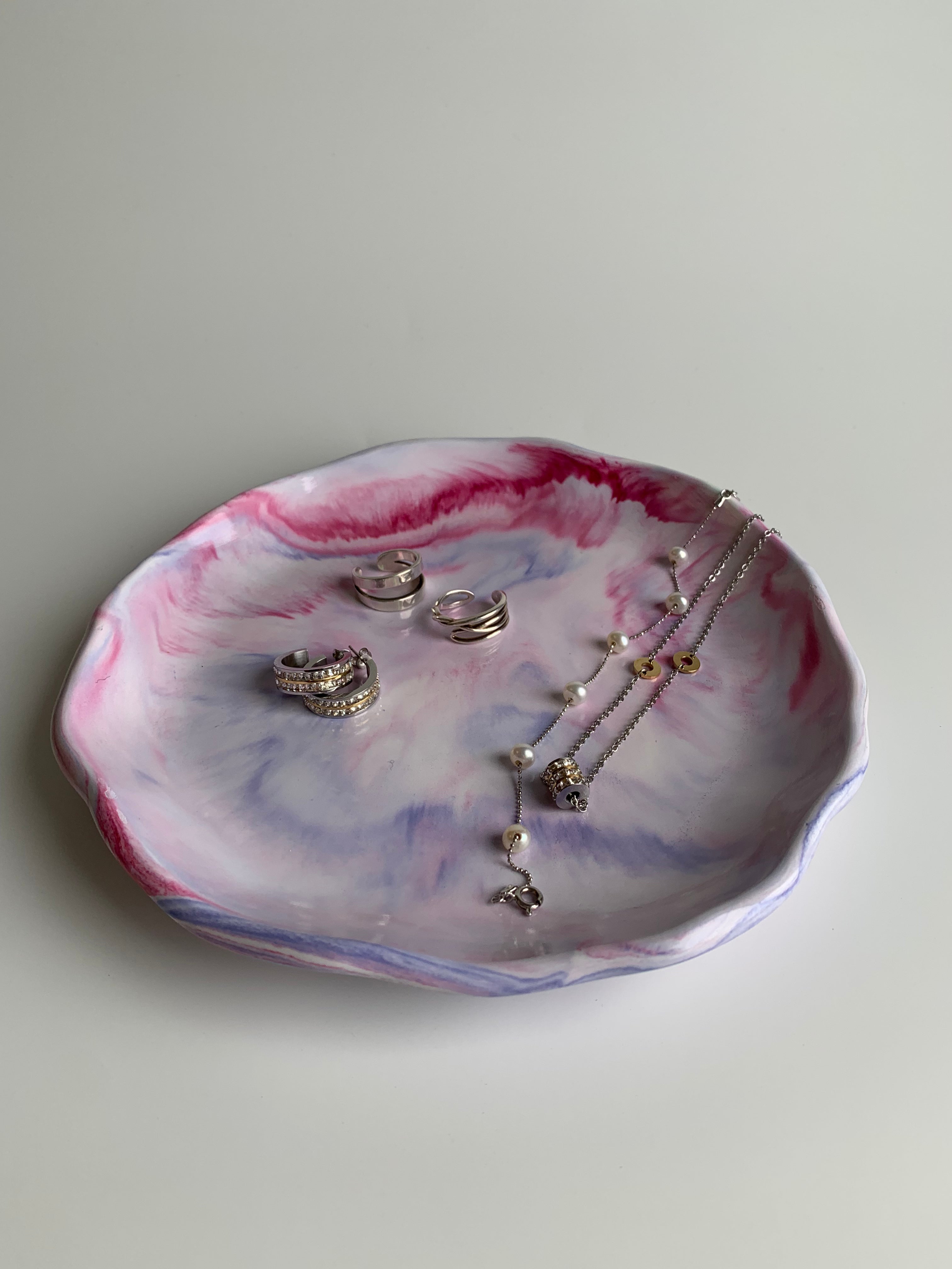 Round Trinket Dish | Violet Shades Marble