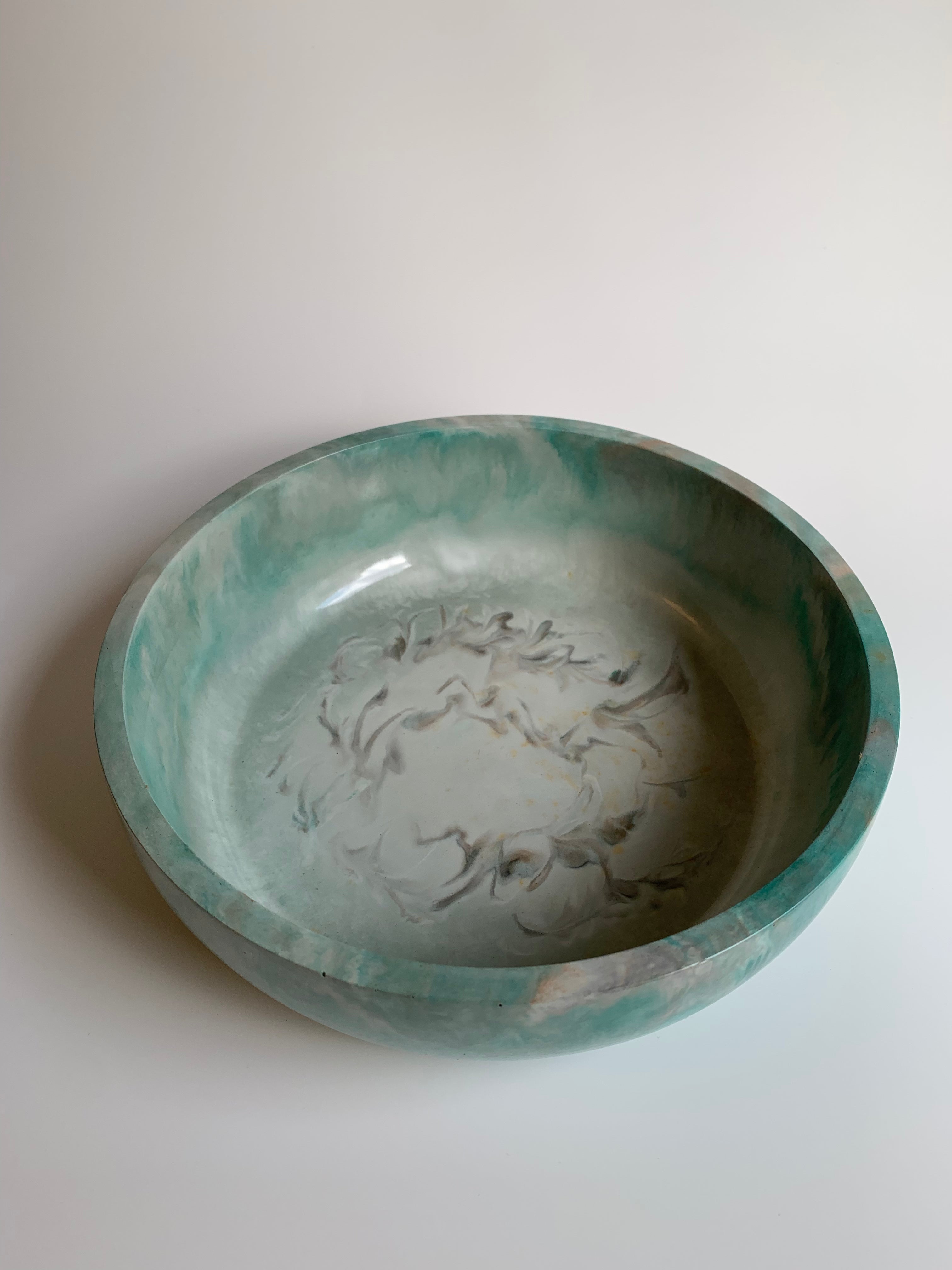 Teal marble Bowl