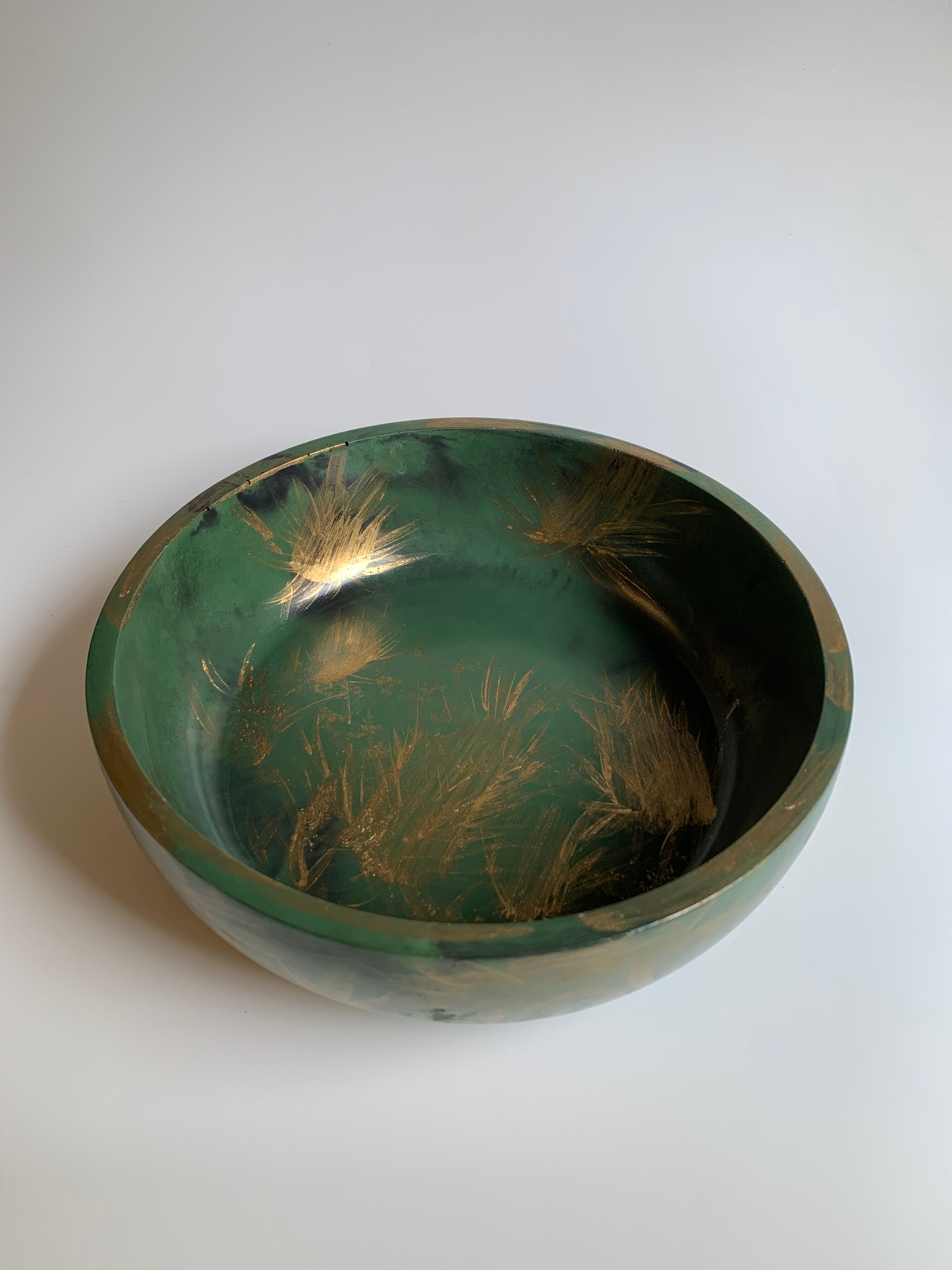 Royal green gold brushed Bowl