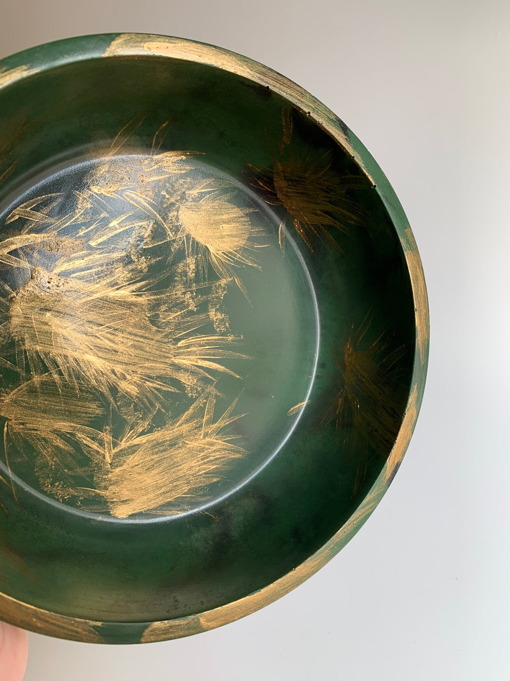 Royal green gold brushed Bowl