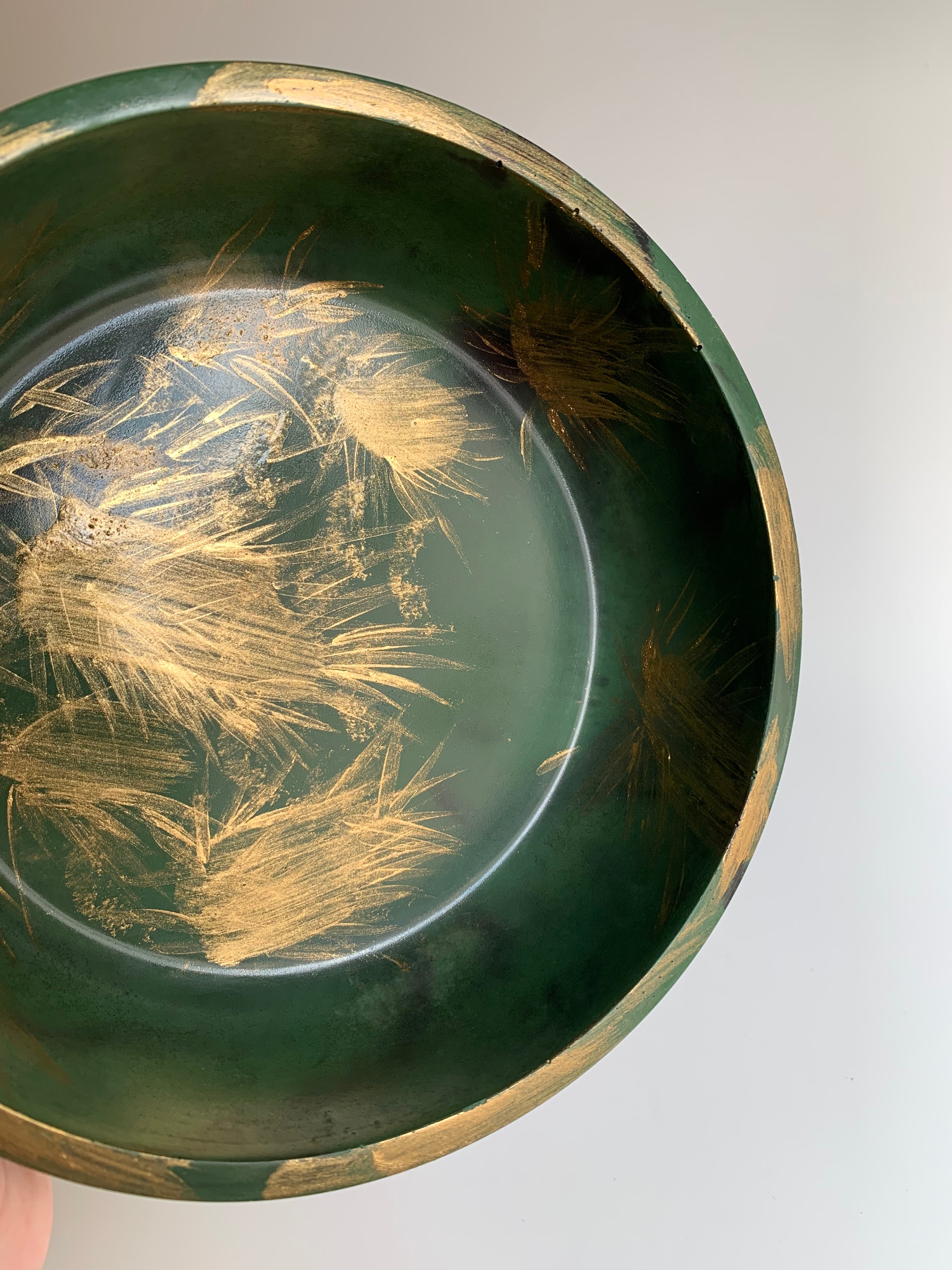 Royal green gold brushed Bowl