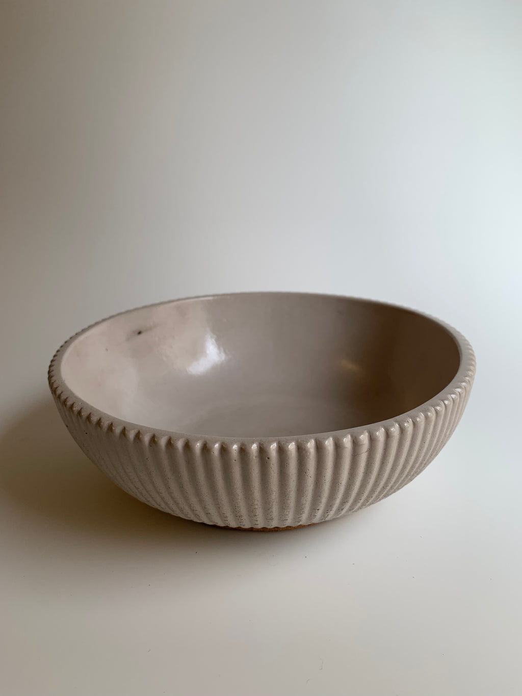 Warm grey fluted Bowl