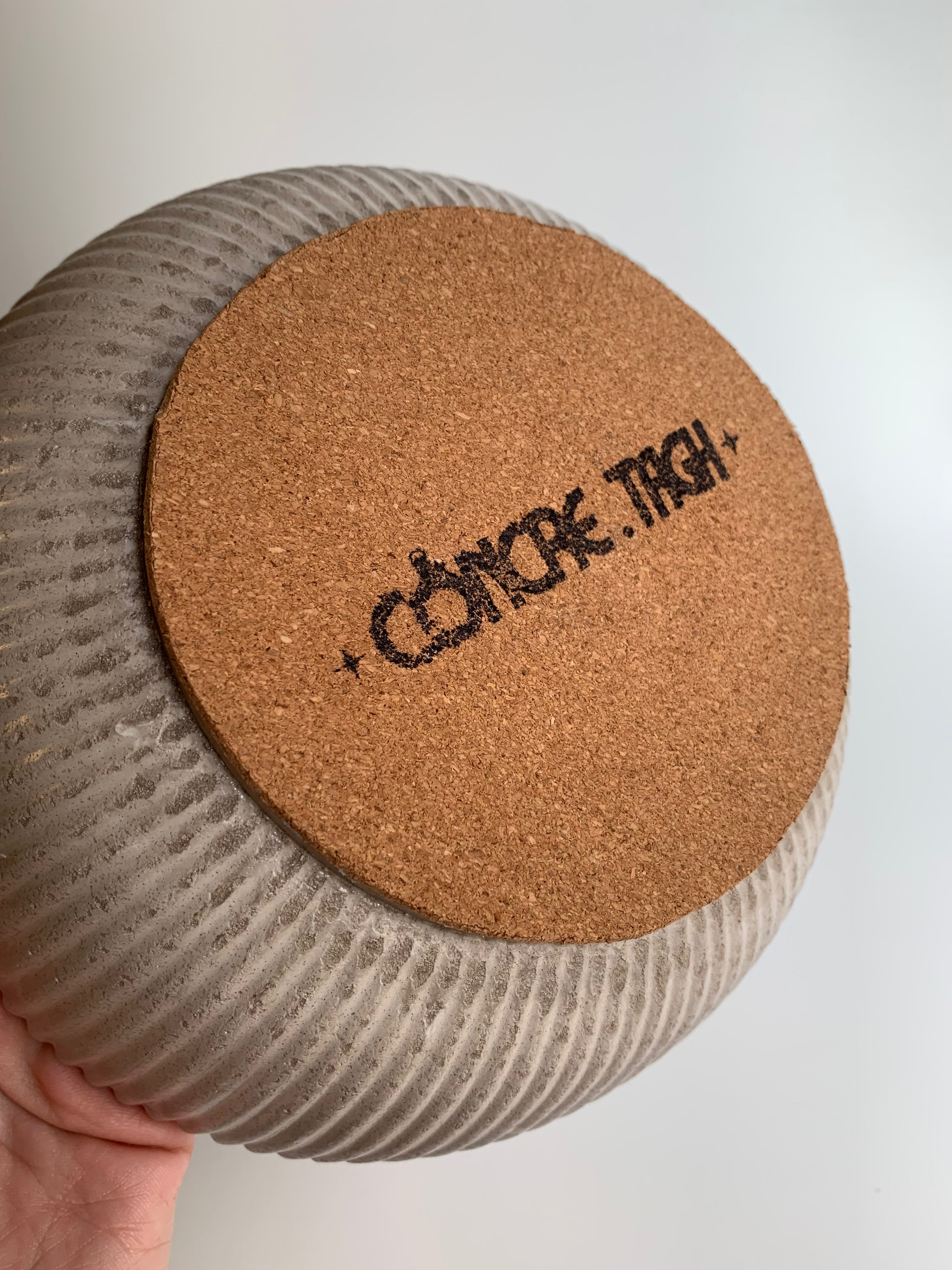 Warm grey fluted Bowl