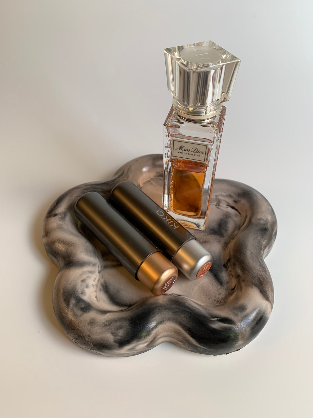 Beige & black trinket dish