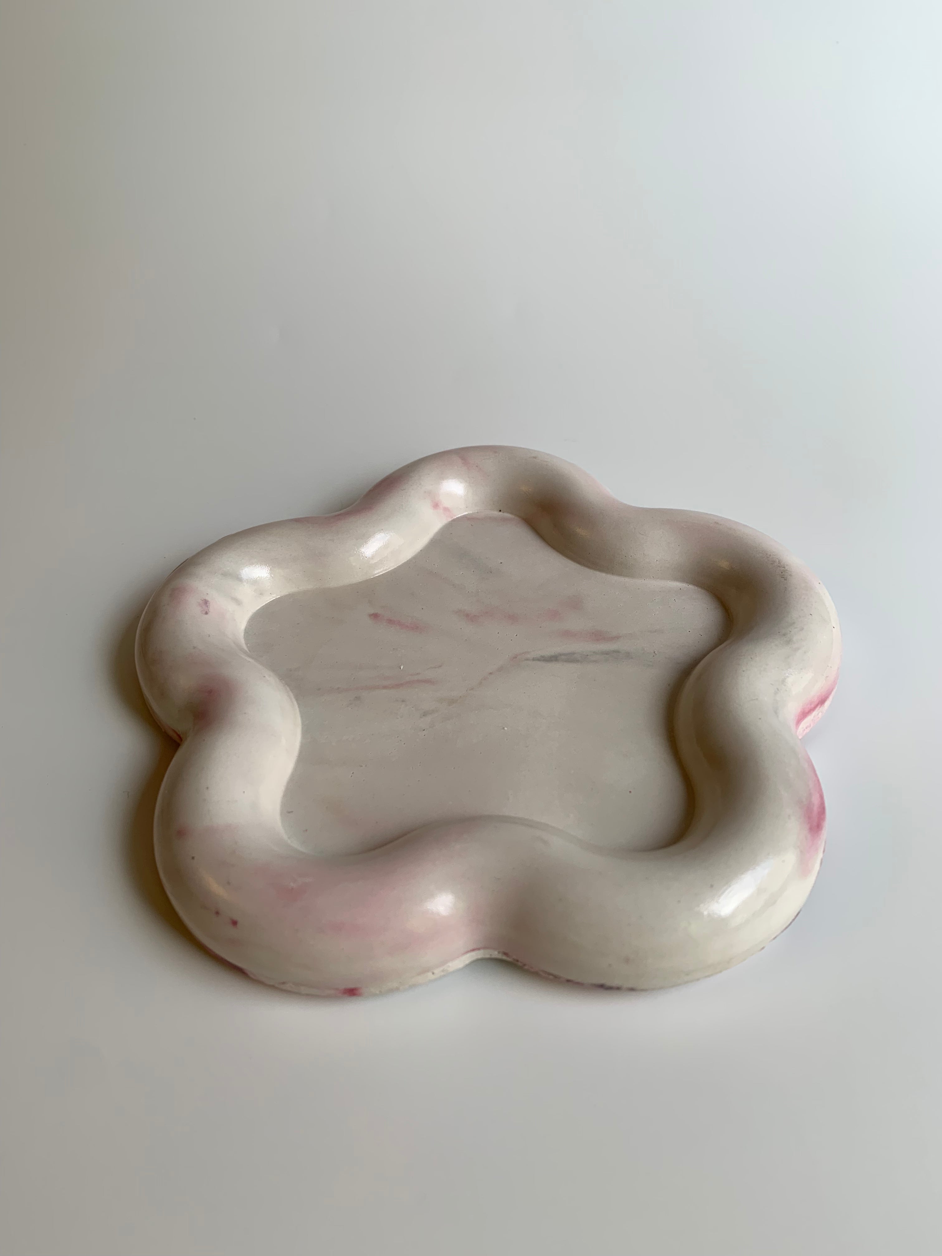 Warm pink marble trinket dish