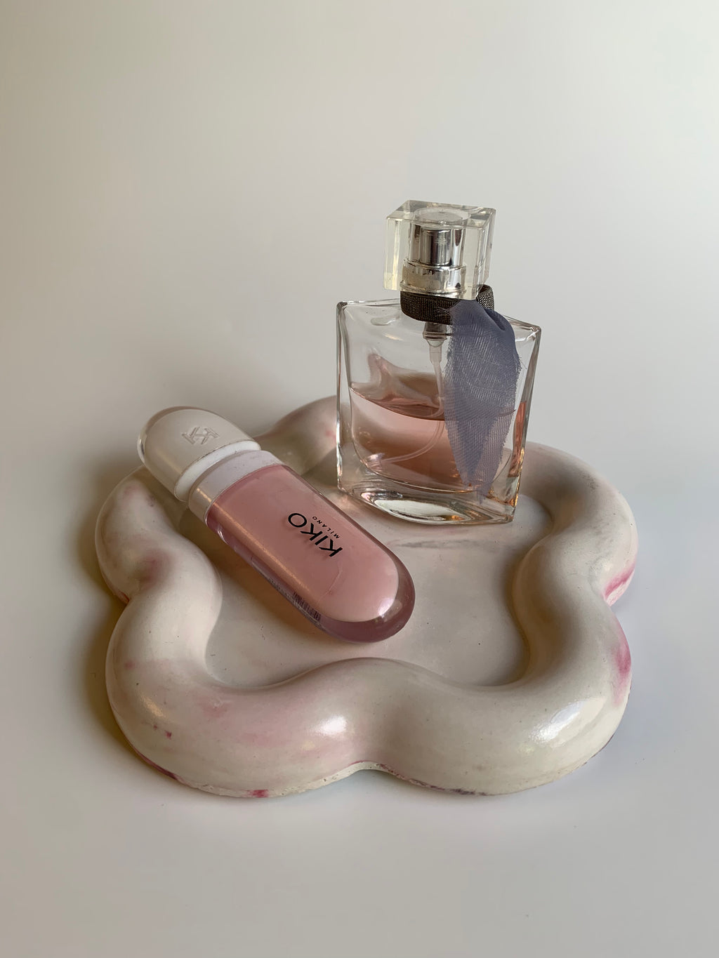 Warm pink marble trinket dish