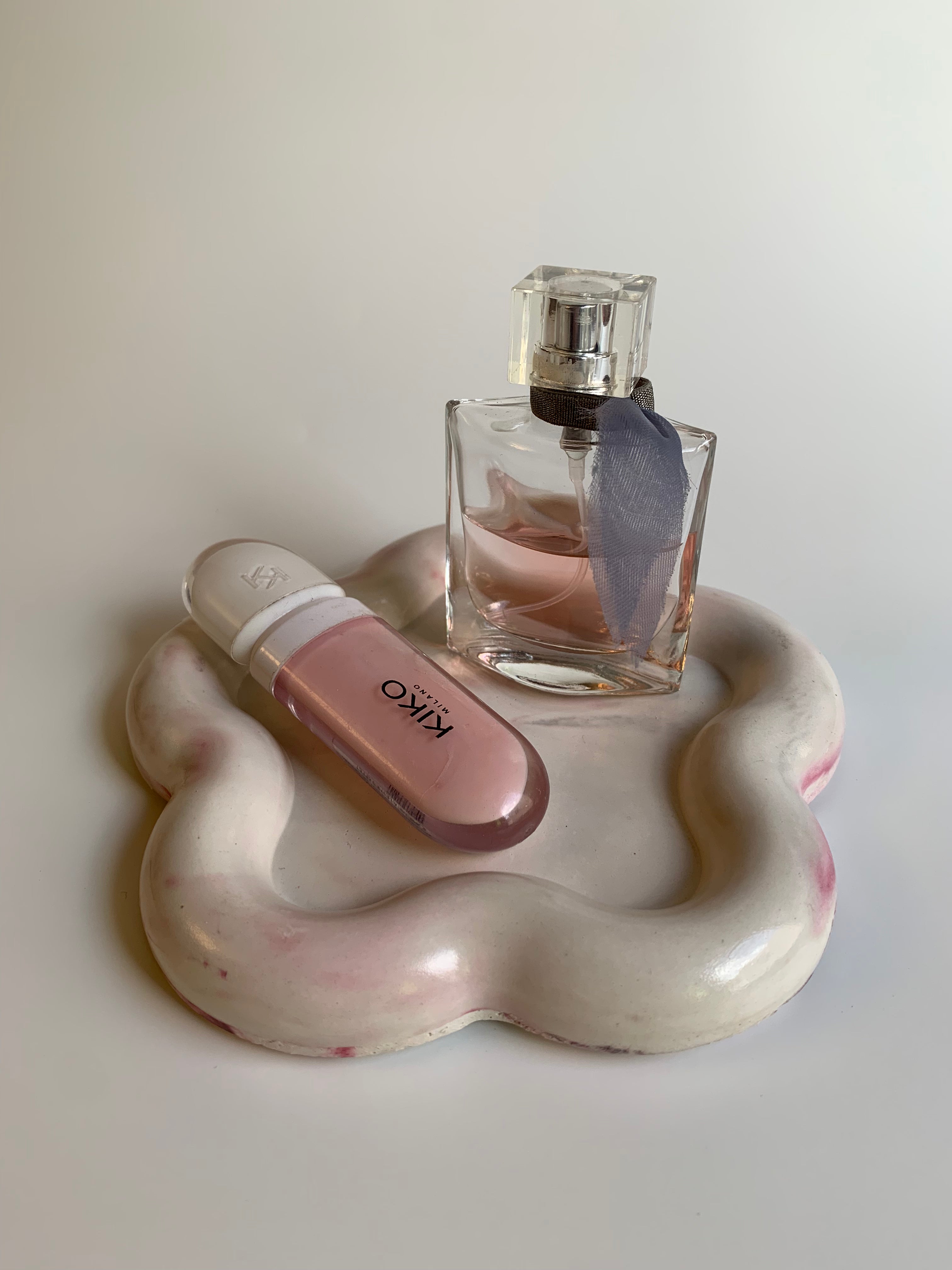 Warm pink marble trinket dish