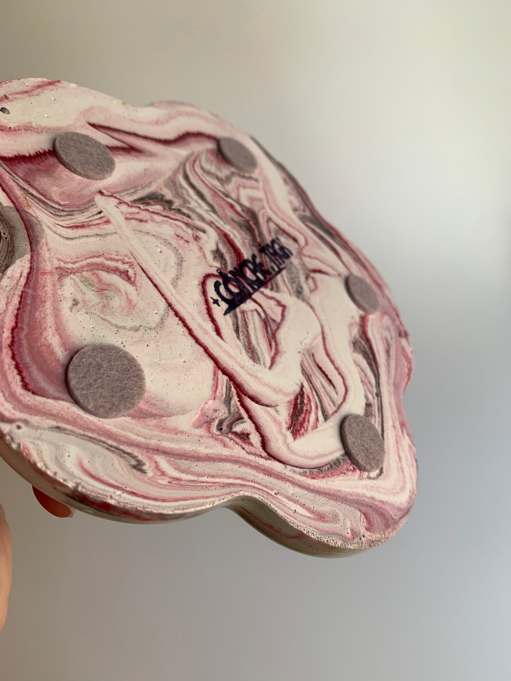 Warm pink marble trinket dish