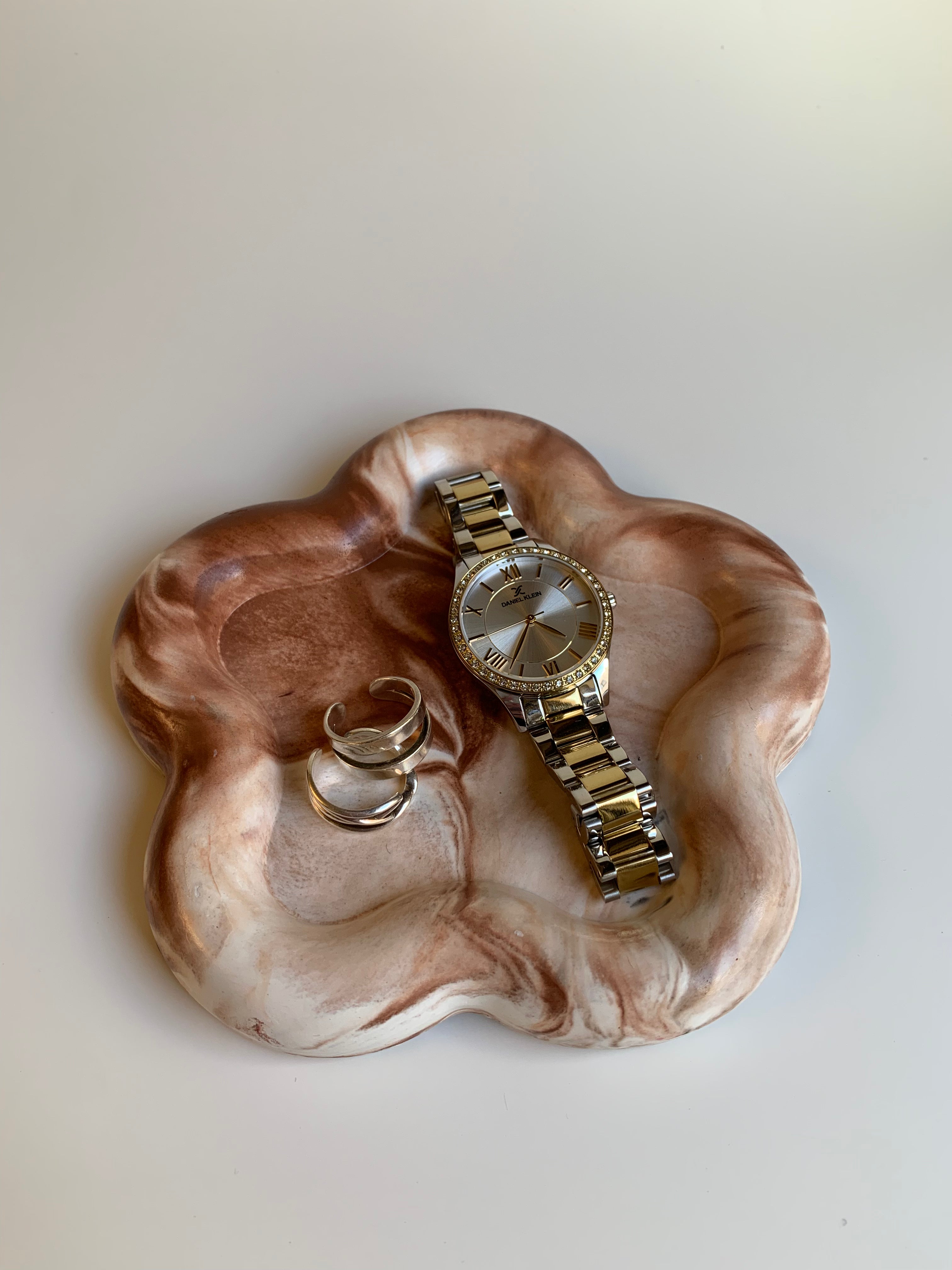 Brown marble trinket dish