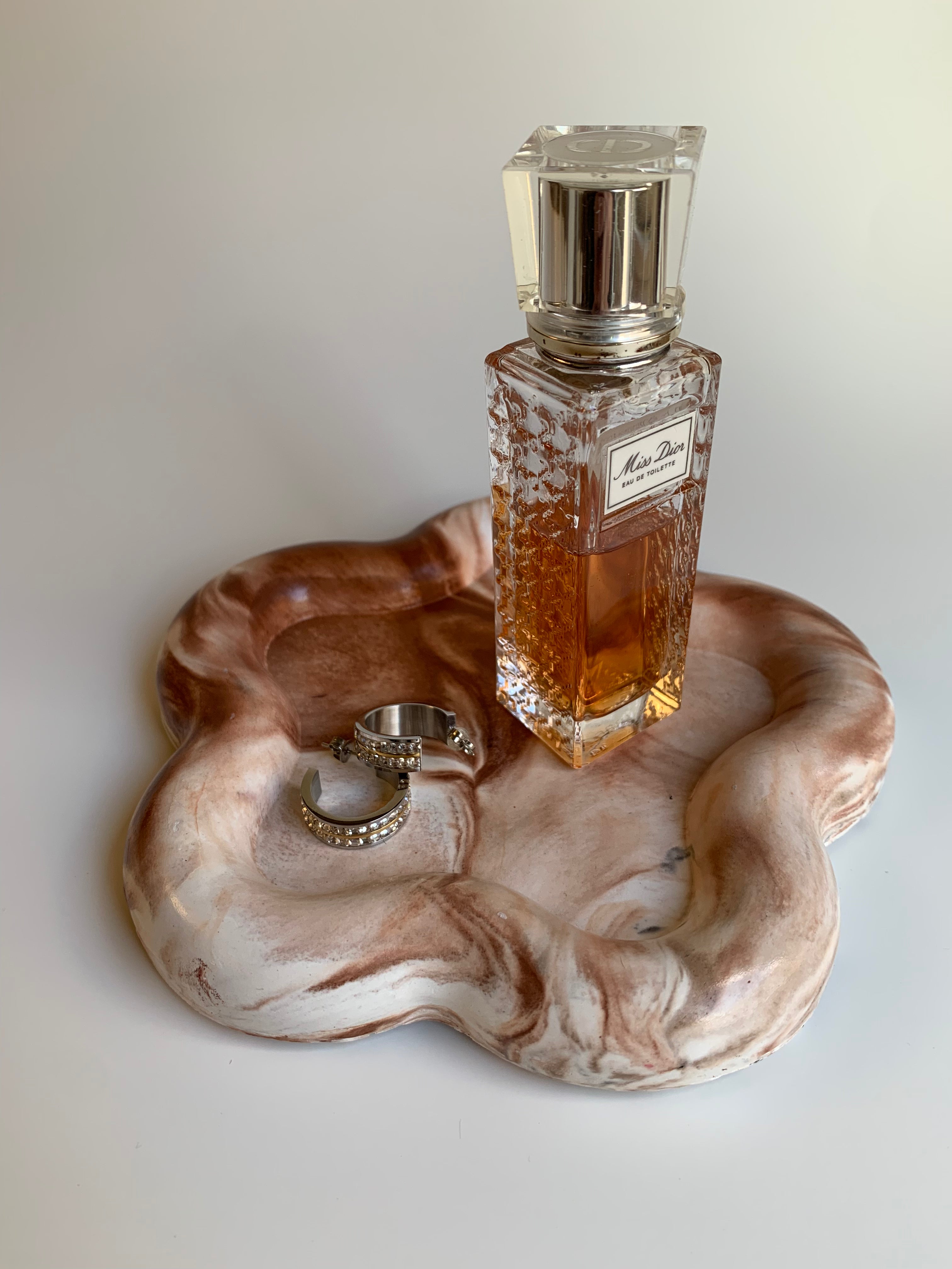 Brown marble trinket dish