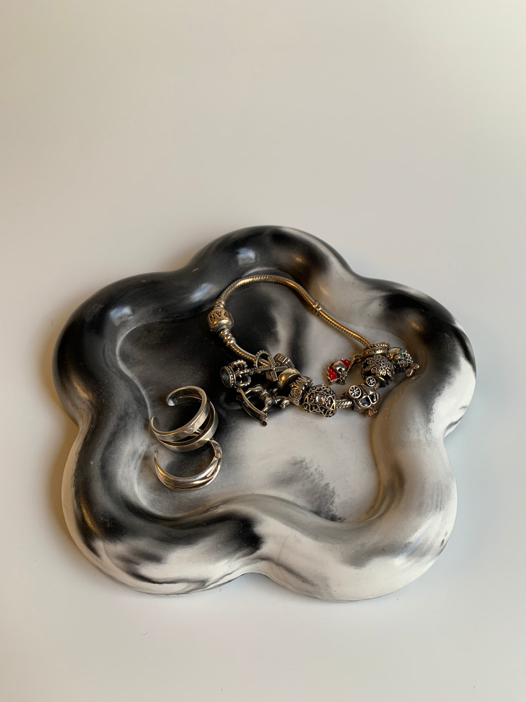 Black & White marble trinket dish