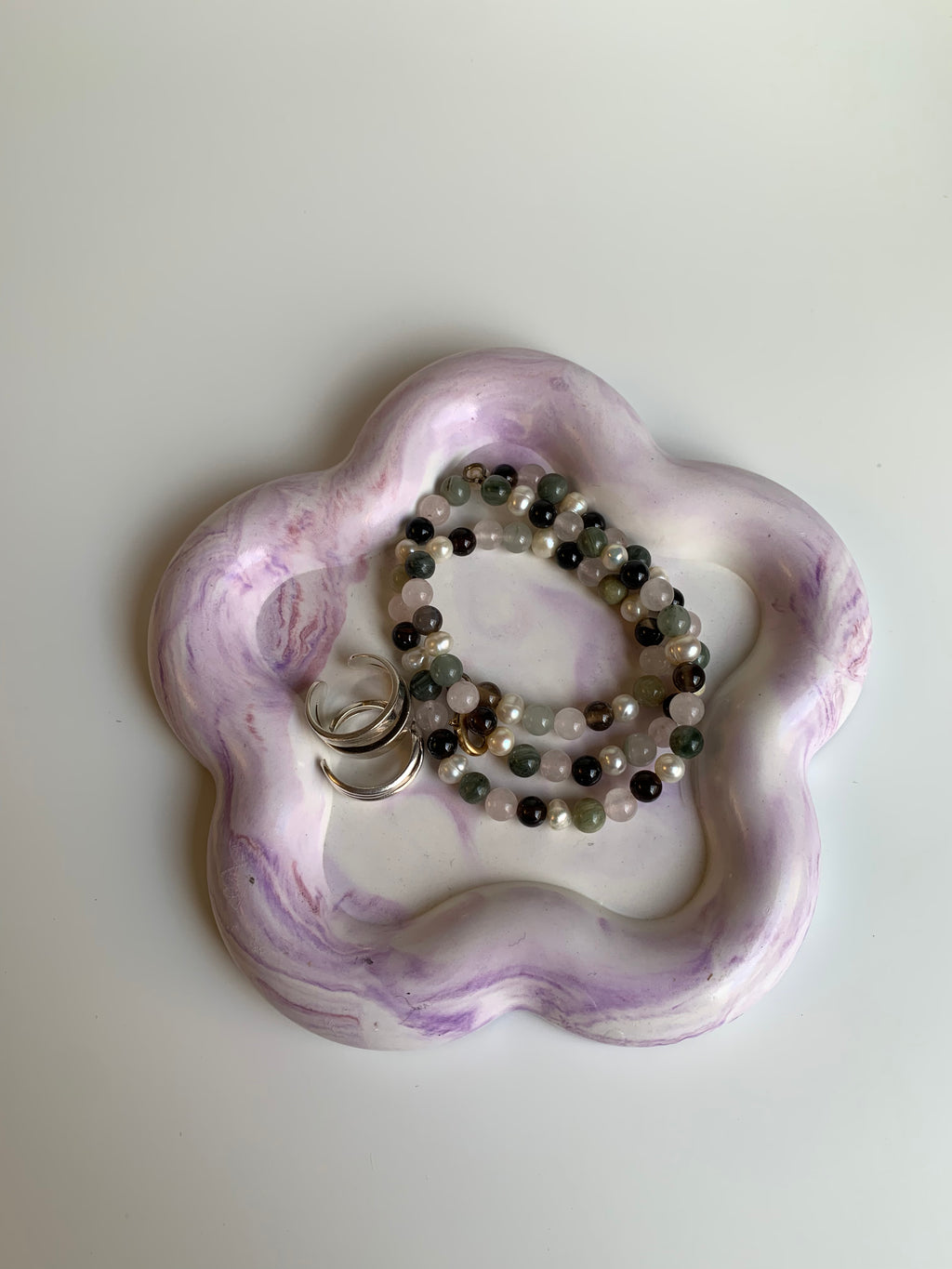 Lilac marble trinket dish