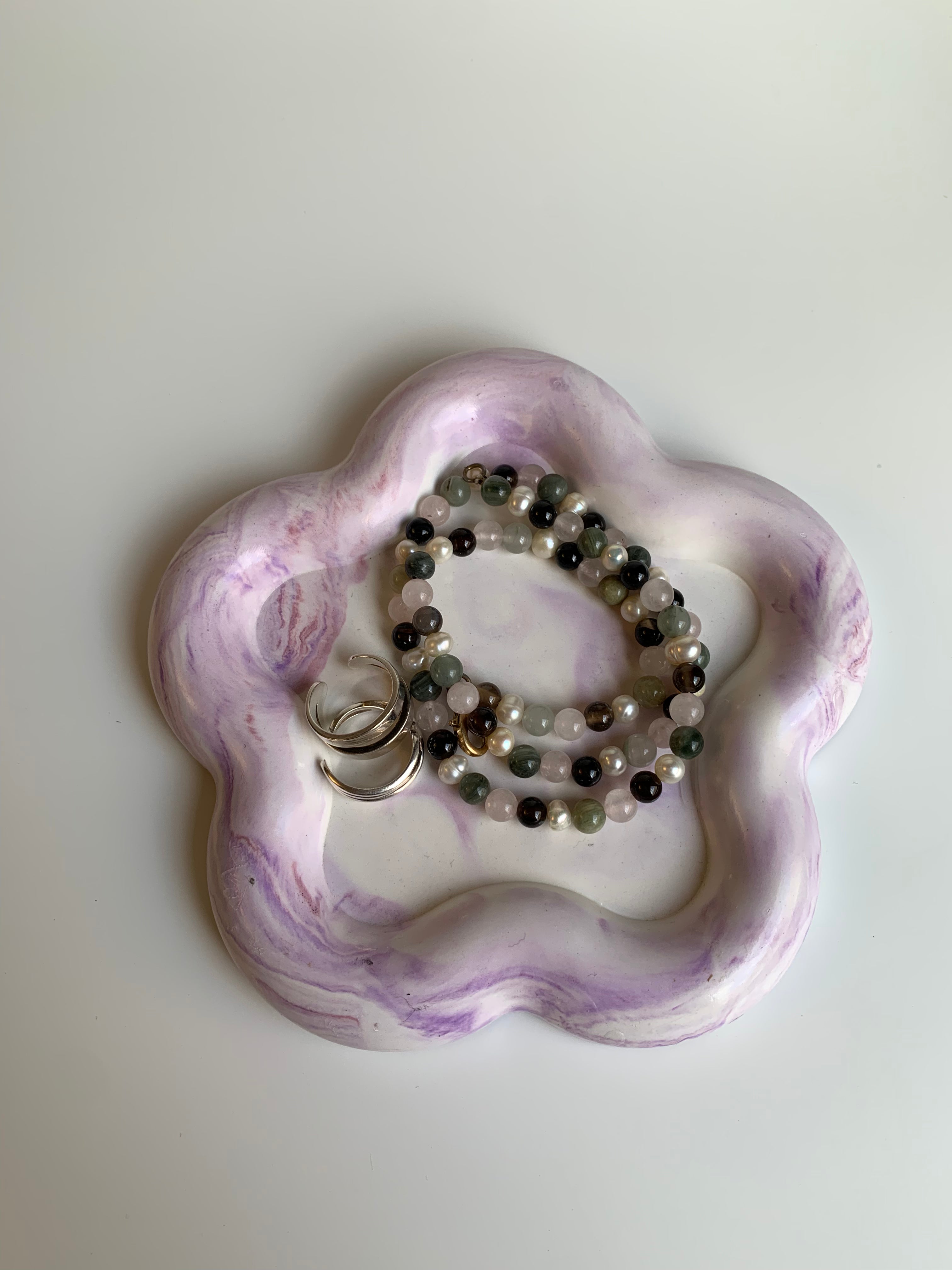 Lilac marble trinket dish