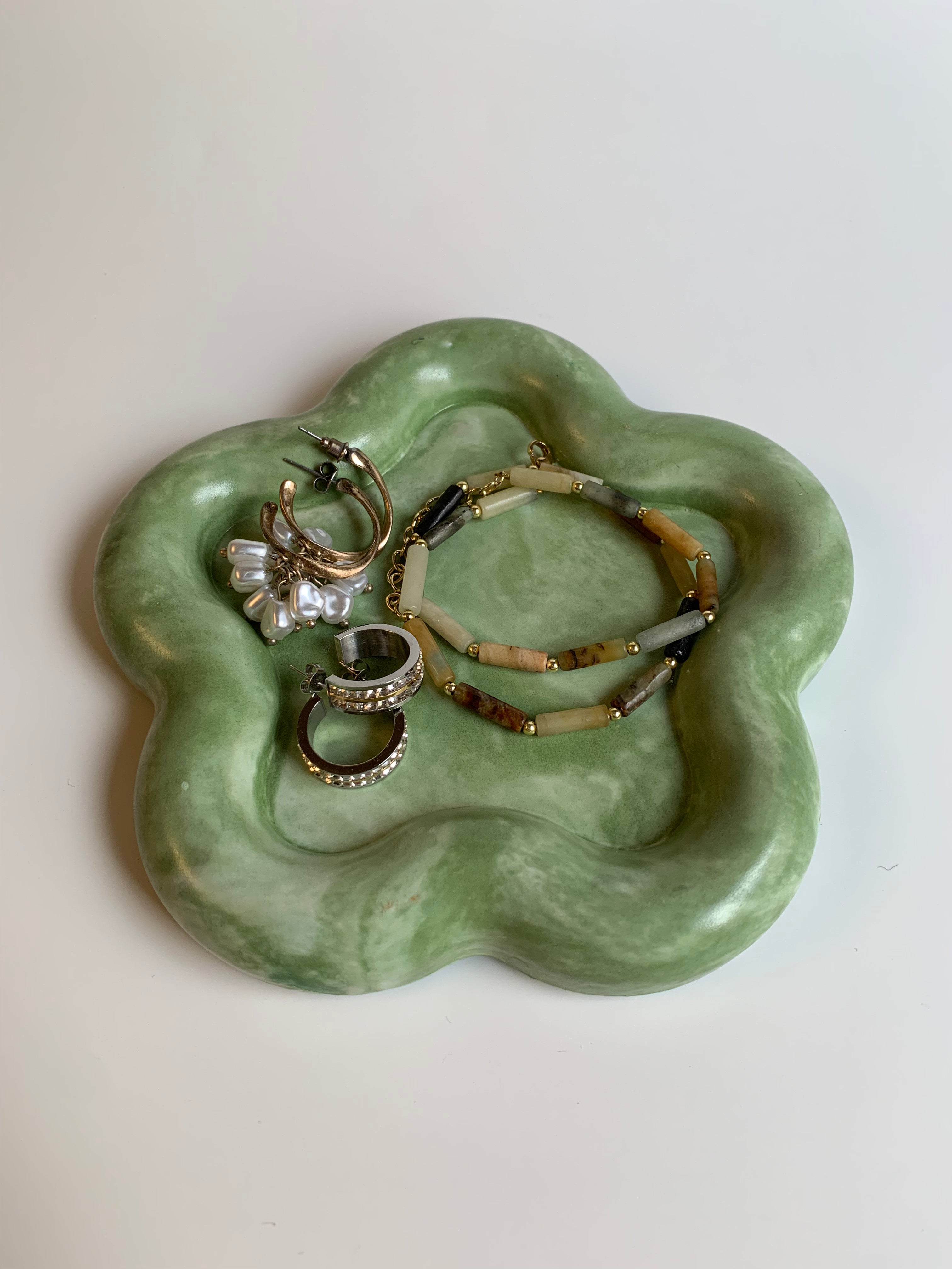 Grass Green marble trinket dish