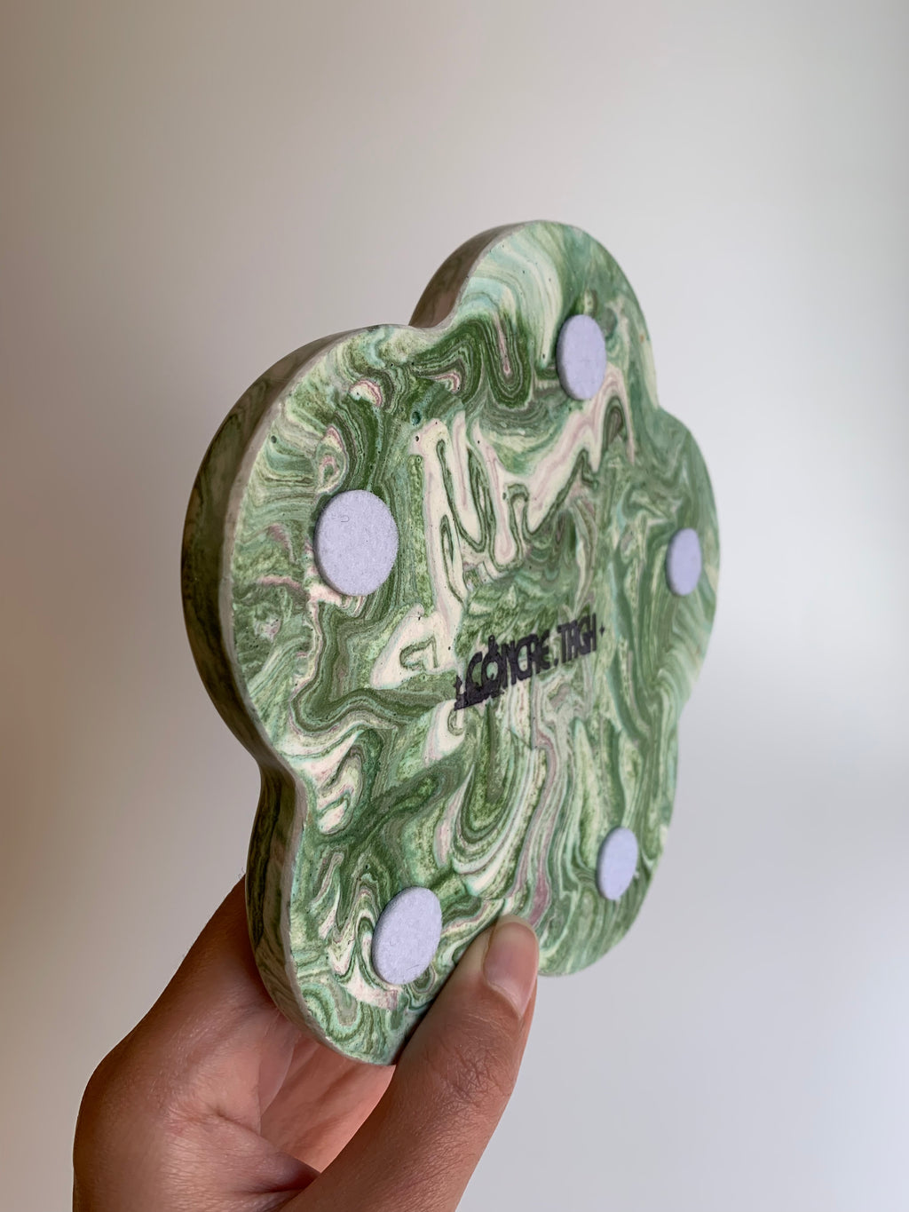 Green & pink marble trinket dish