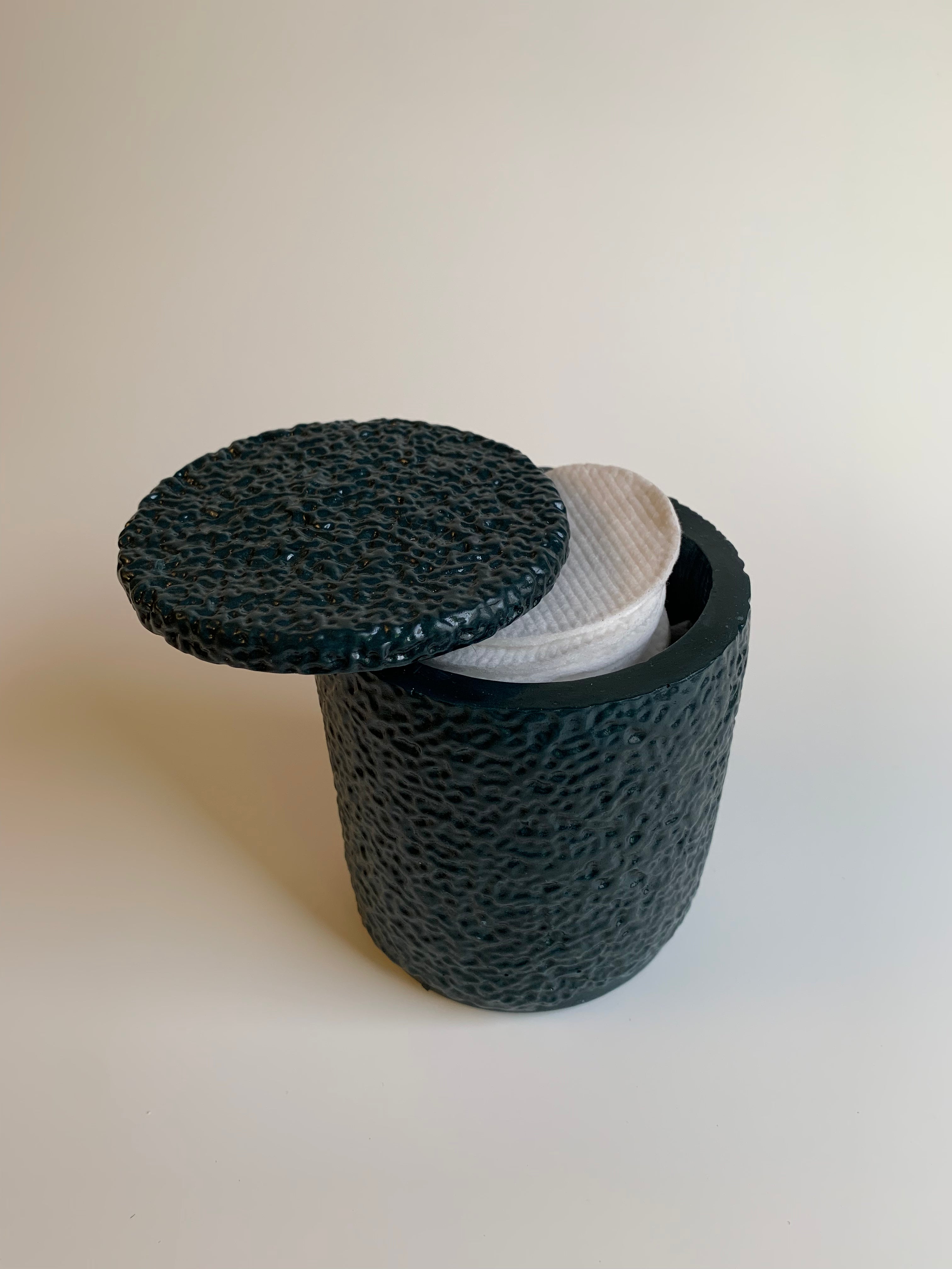Cotton pads Jar | Dark turquoise