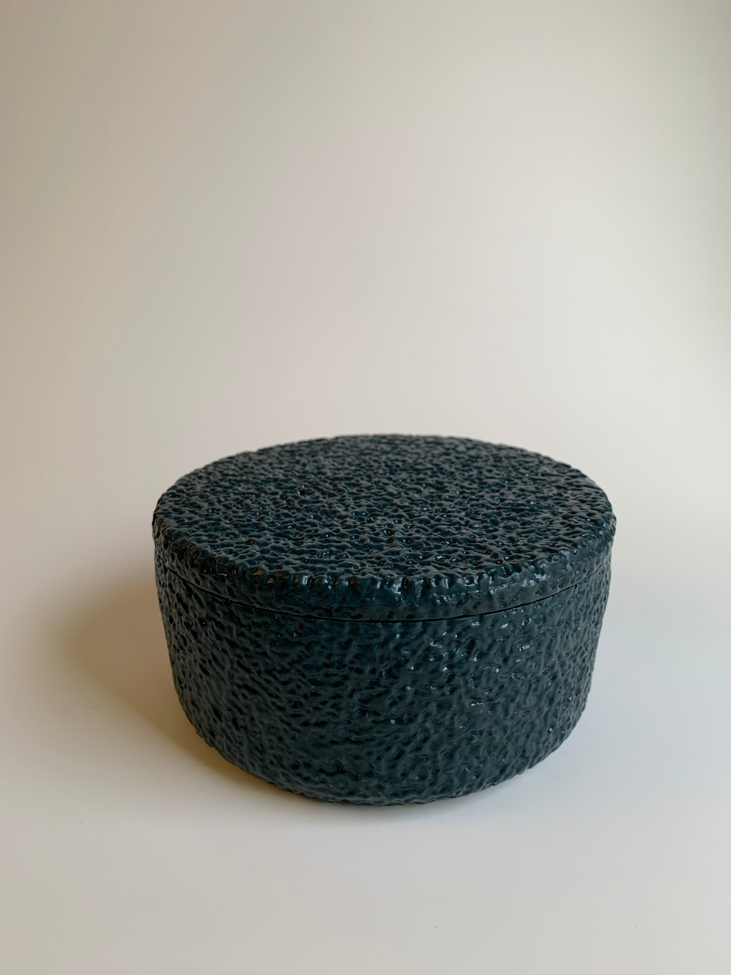 Cotton pads wide Jar | Dark turquoise