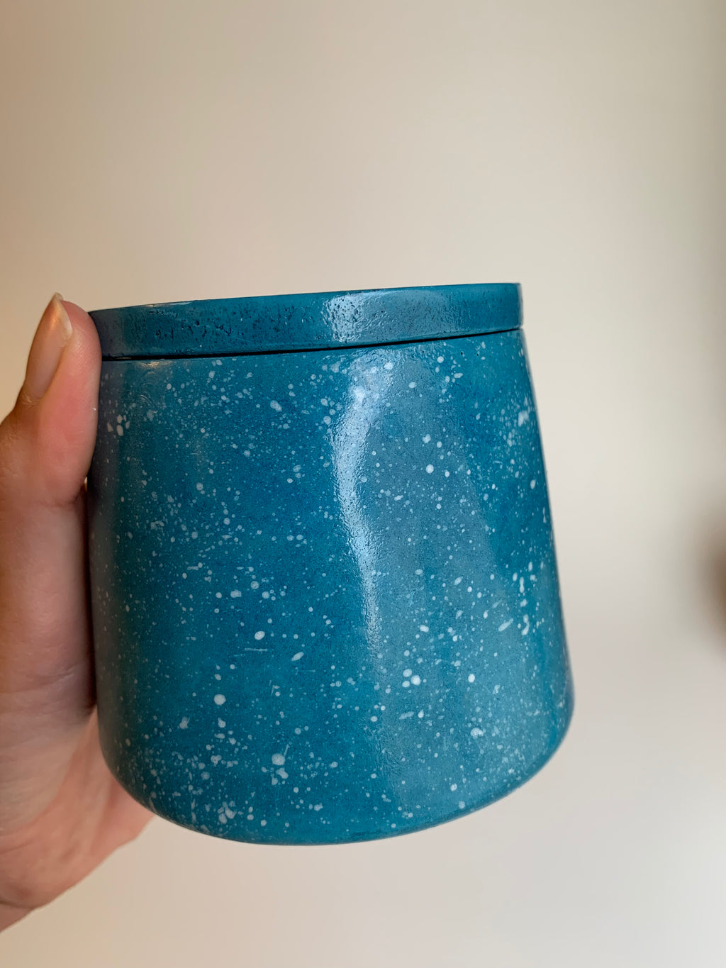 Cotton pads Jar | Turquoise night sky themed