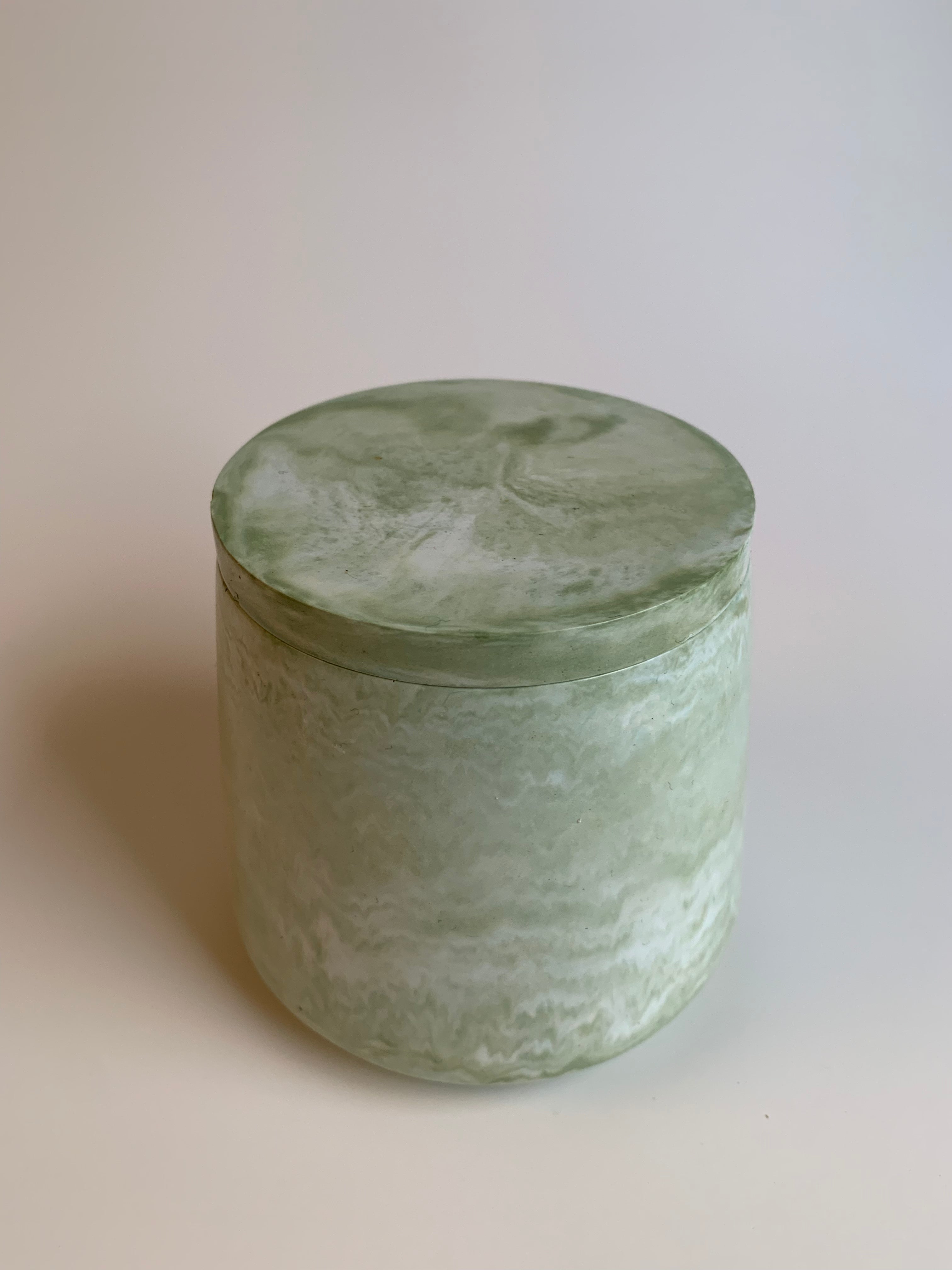 Cotton pads Jar | Soft green marble