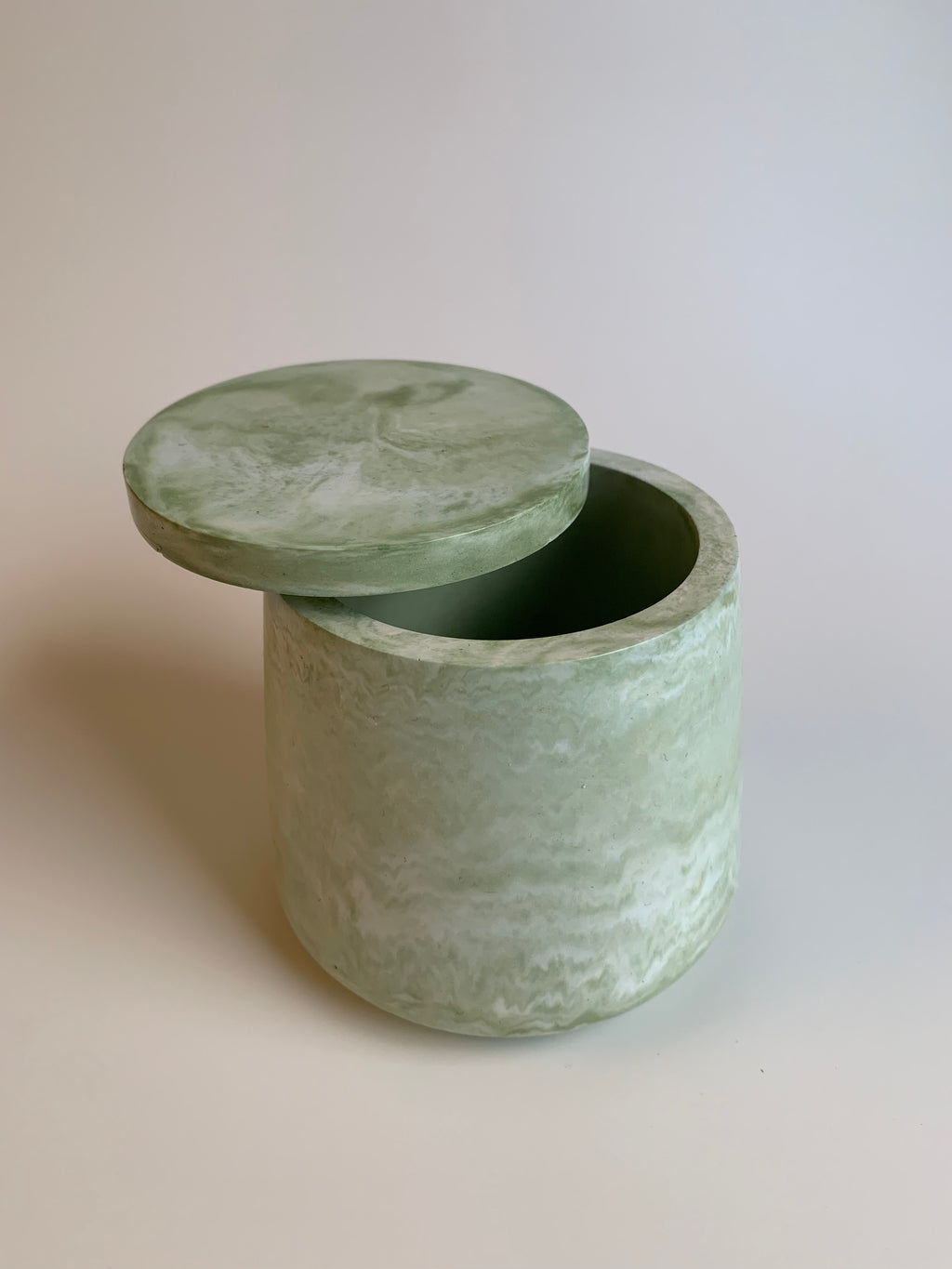 Cotton pads Jar | Soft green marble