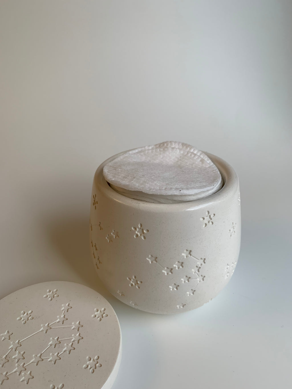 Cotton pads Jar | White