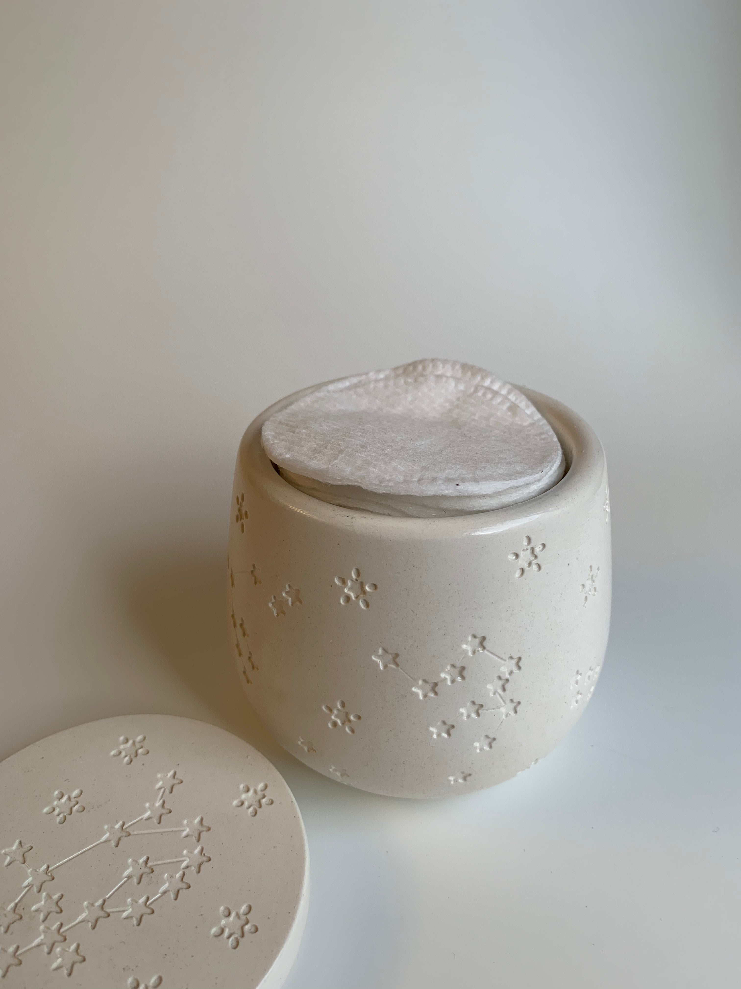 Cotton pads Jar | White