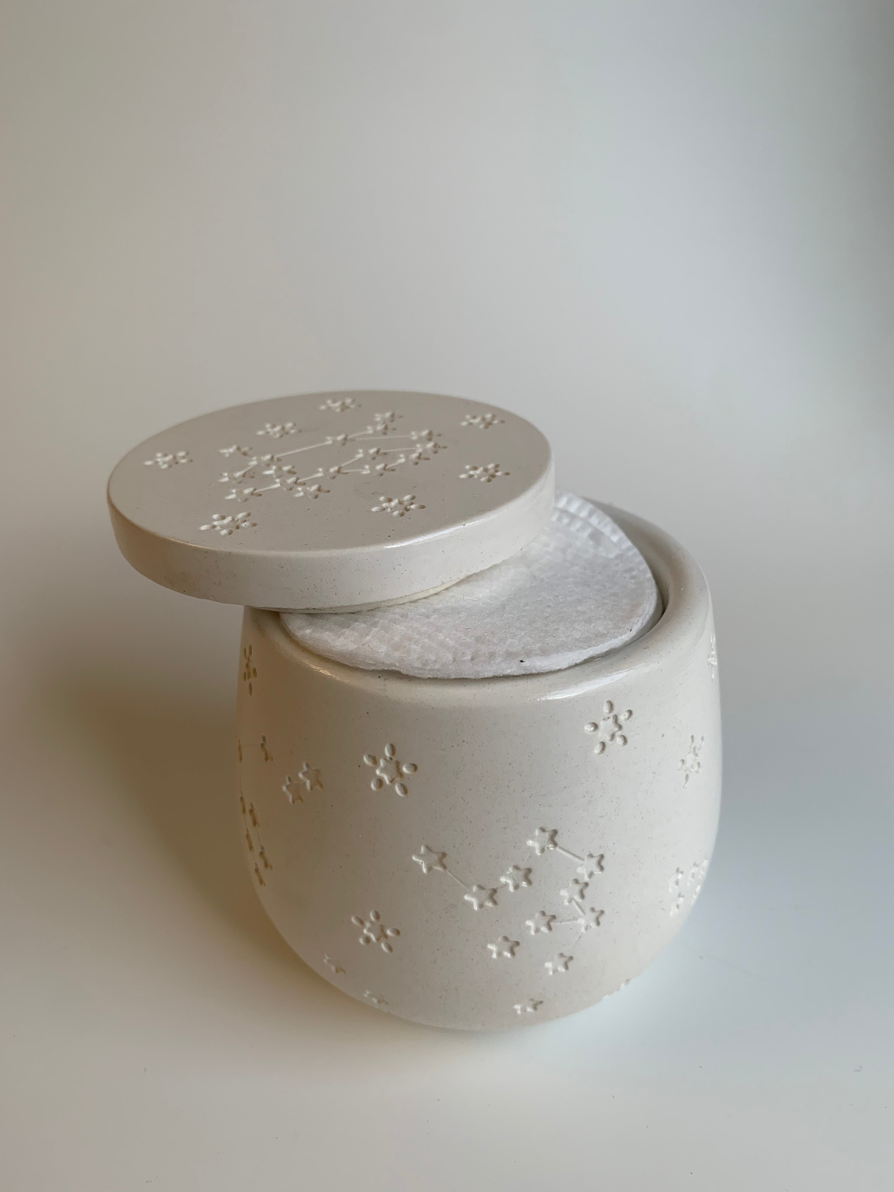 Cotton pads Jar | White