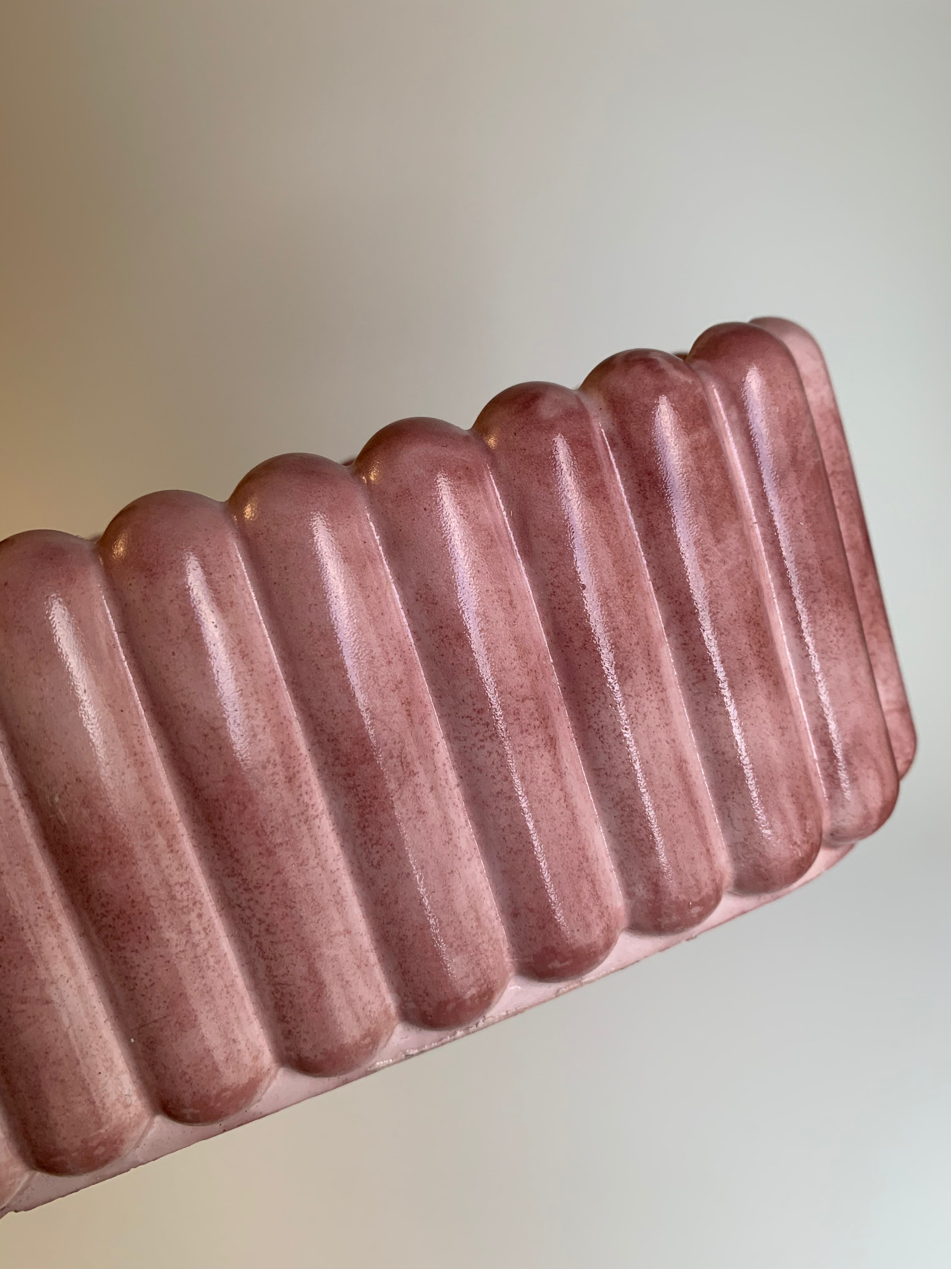 Fluted texture pot | Dusty Rose