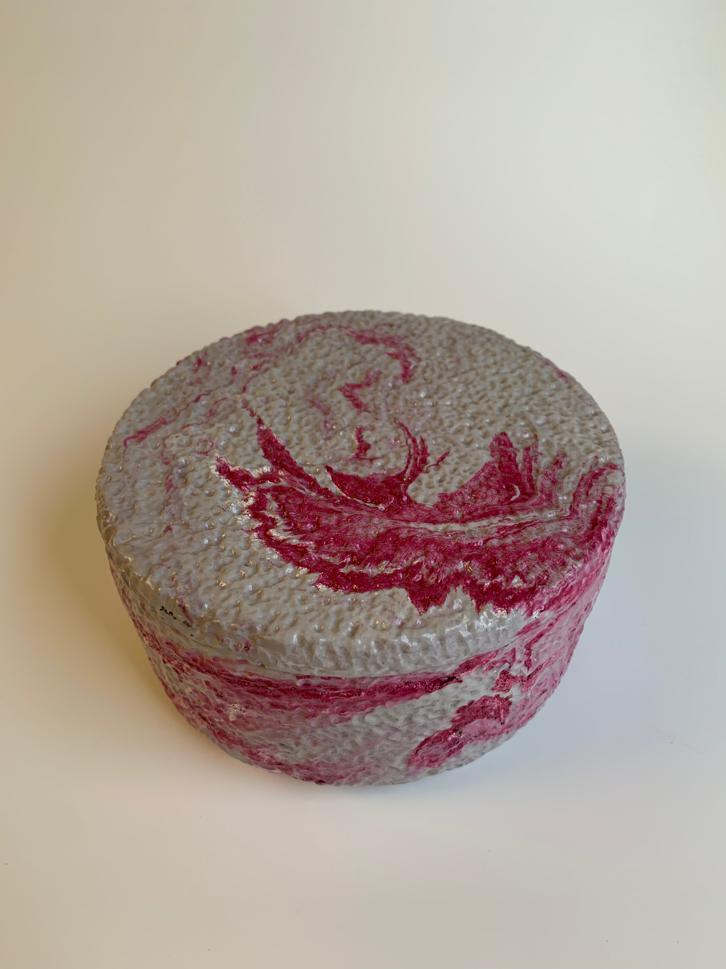 Cotton pads wide Jar | Grey & pink marble