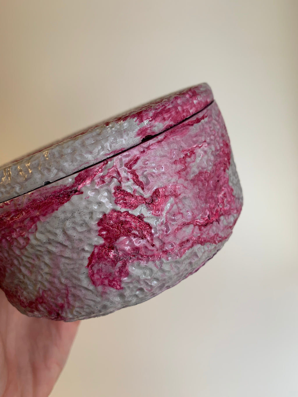 Cotton pads wide Jar | Grey & pink marble