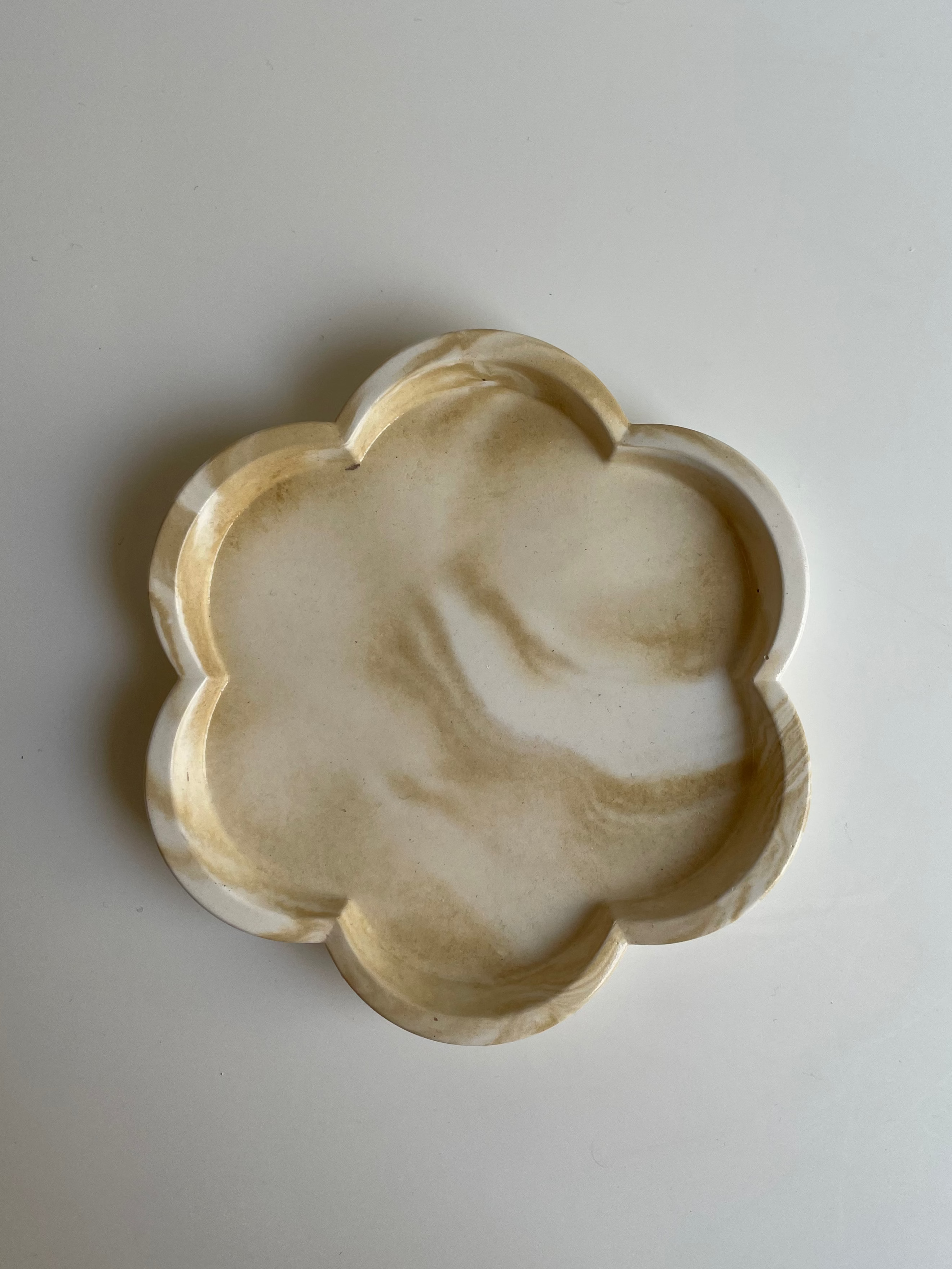 Cup Coaster | Camel & white marble color