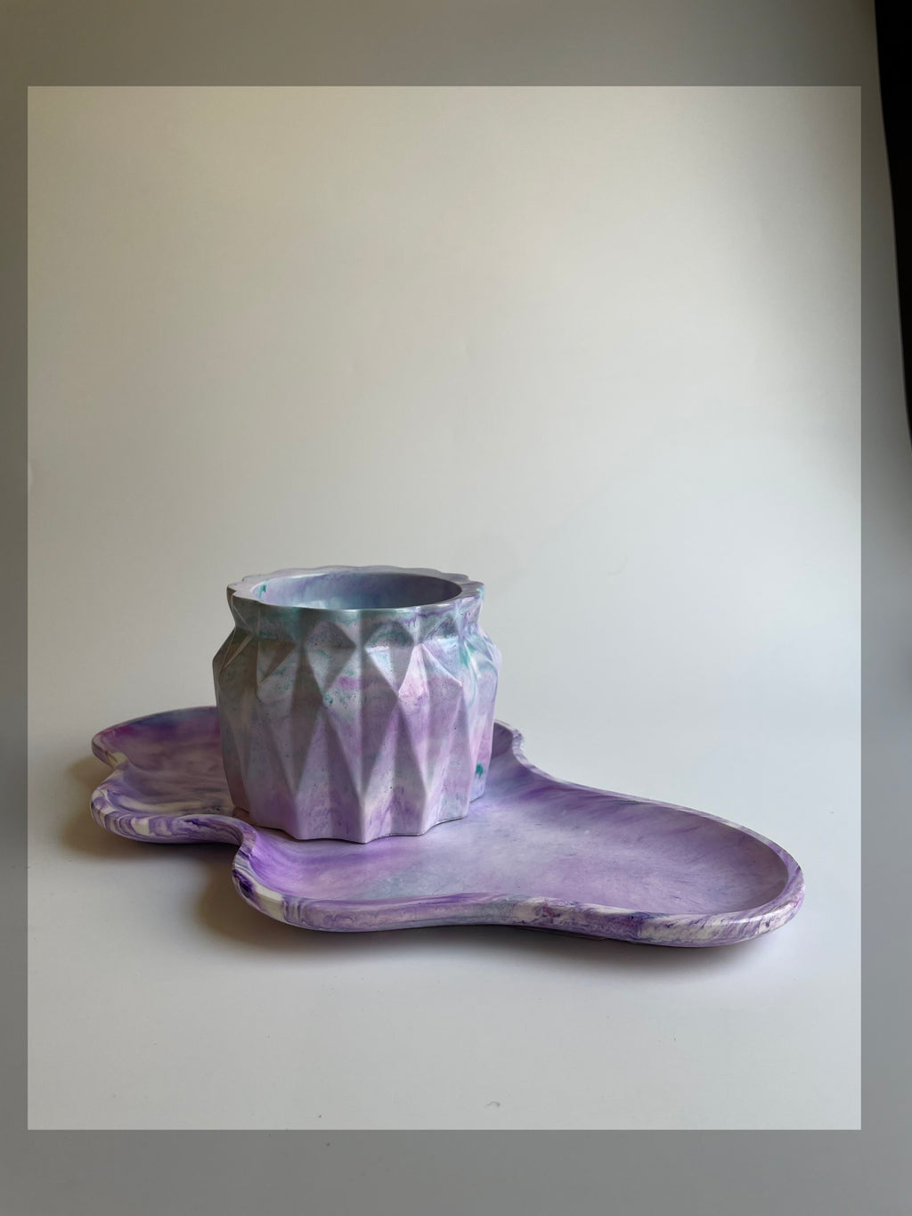 Vanity set | Purple & green marbled