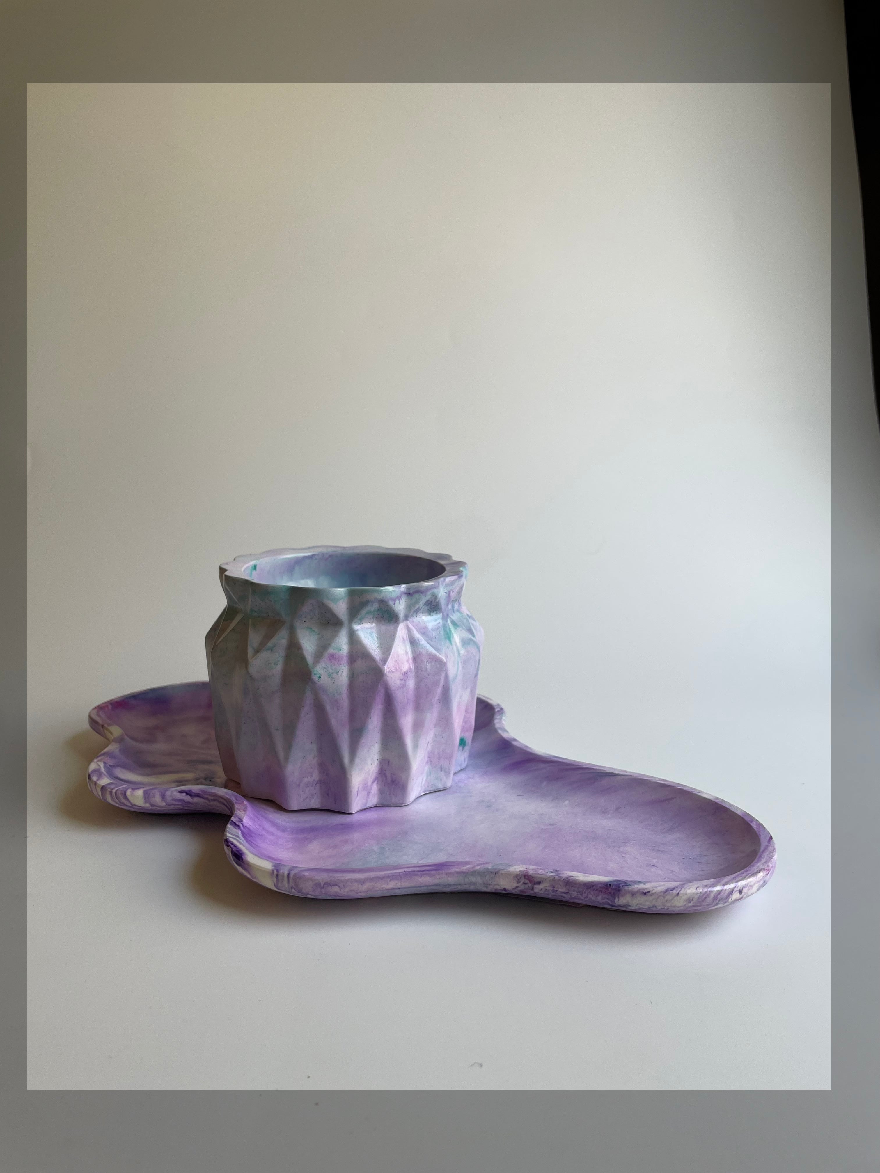 Vanity set | Purple & green marbled