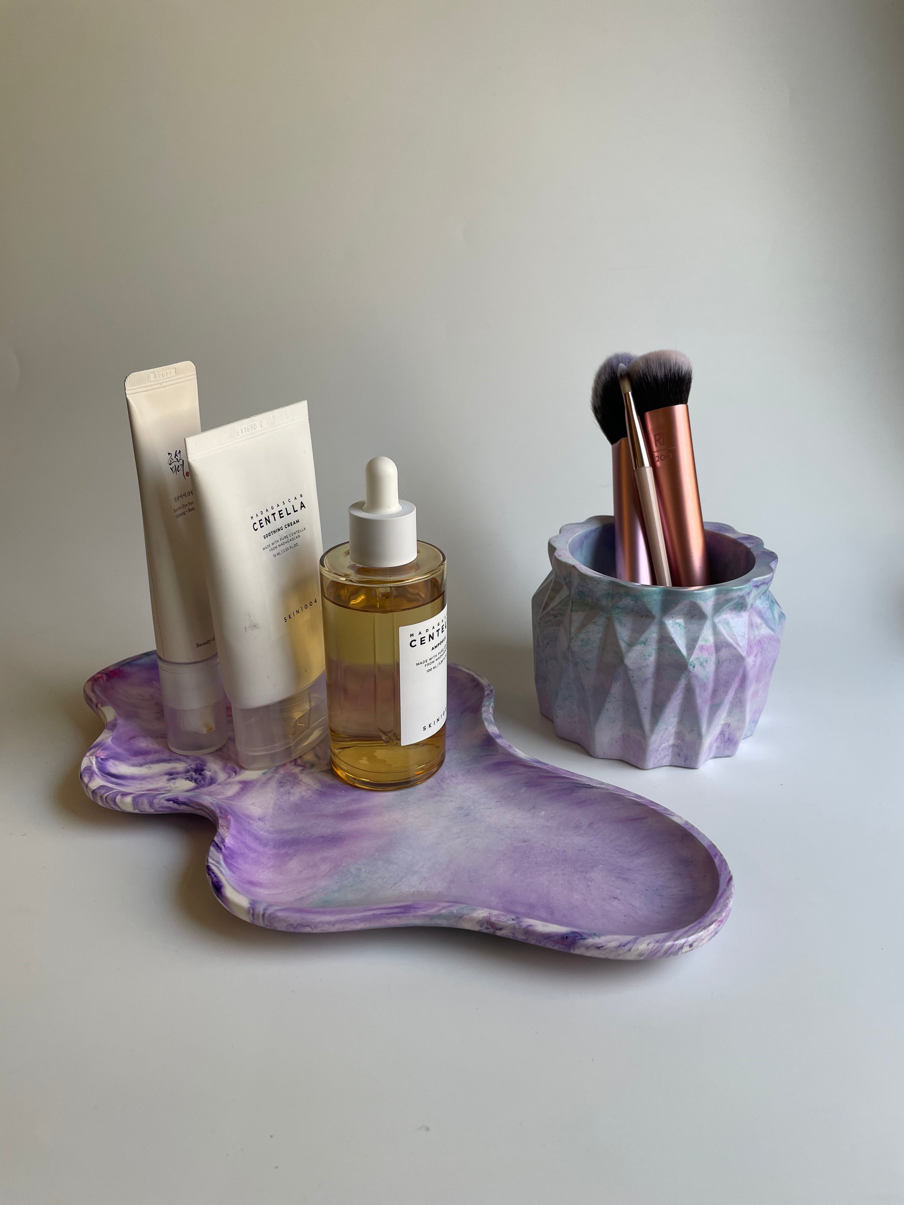 Vanity set | Purple & green marbled