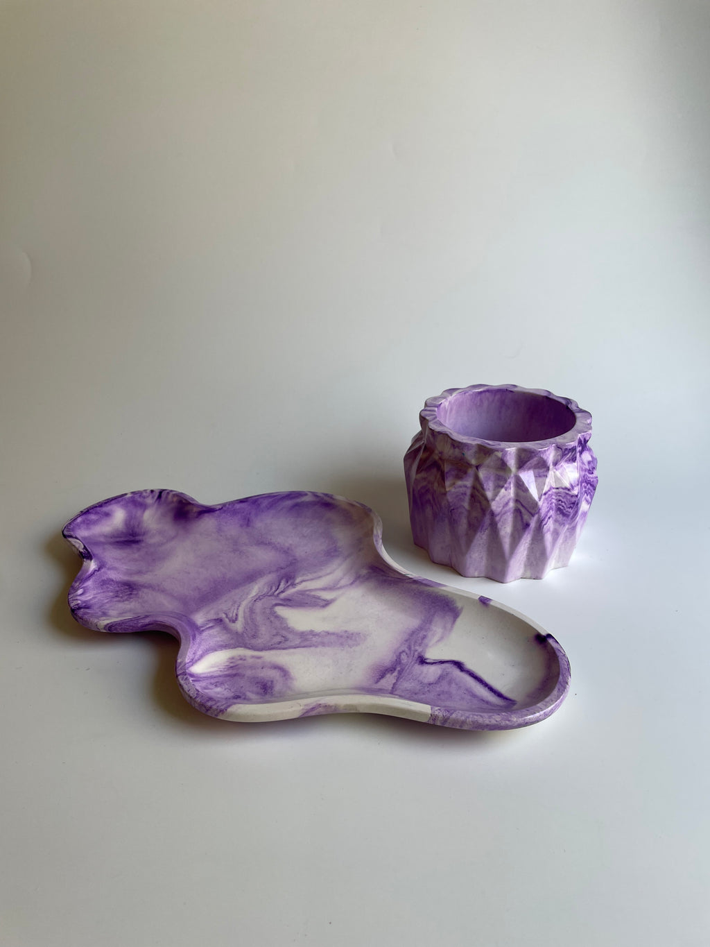 Vanity set | Purple marbled