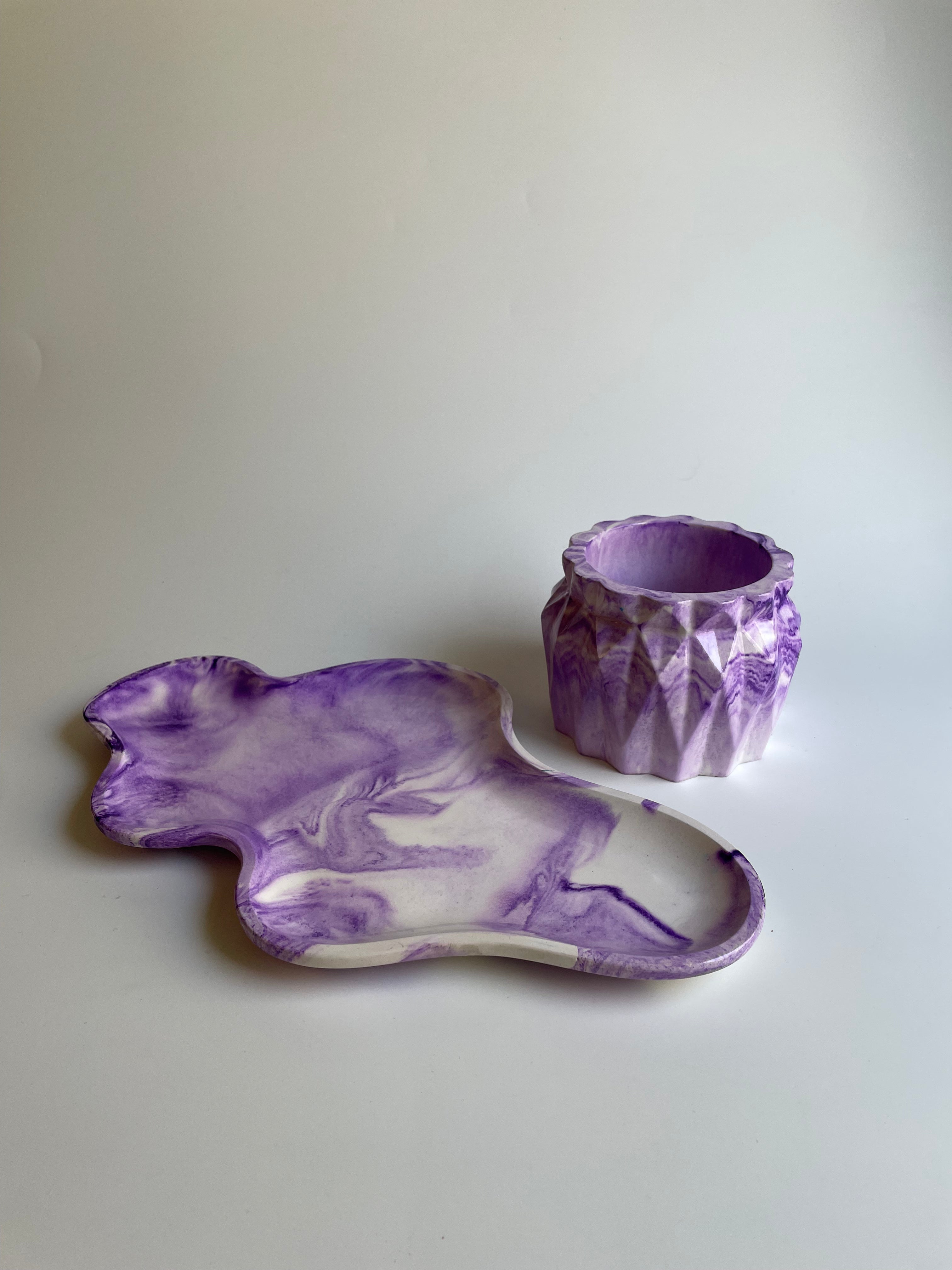 Vanity set | Purple marbled